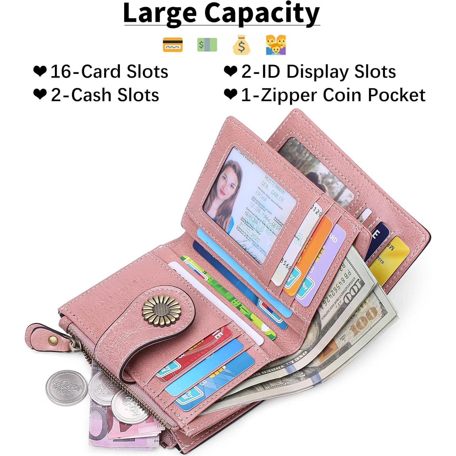 Cartera Pequeña SENDEFN de Cuero Bifold con Bloqueo RFID