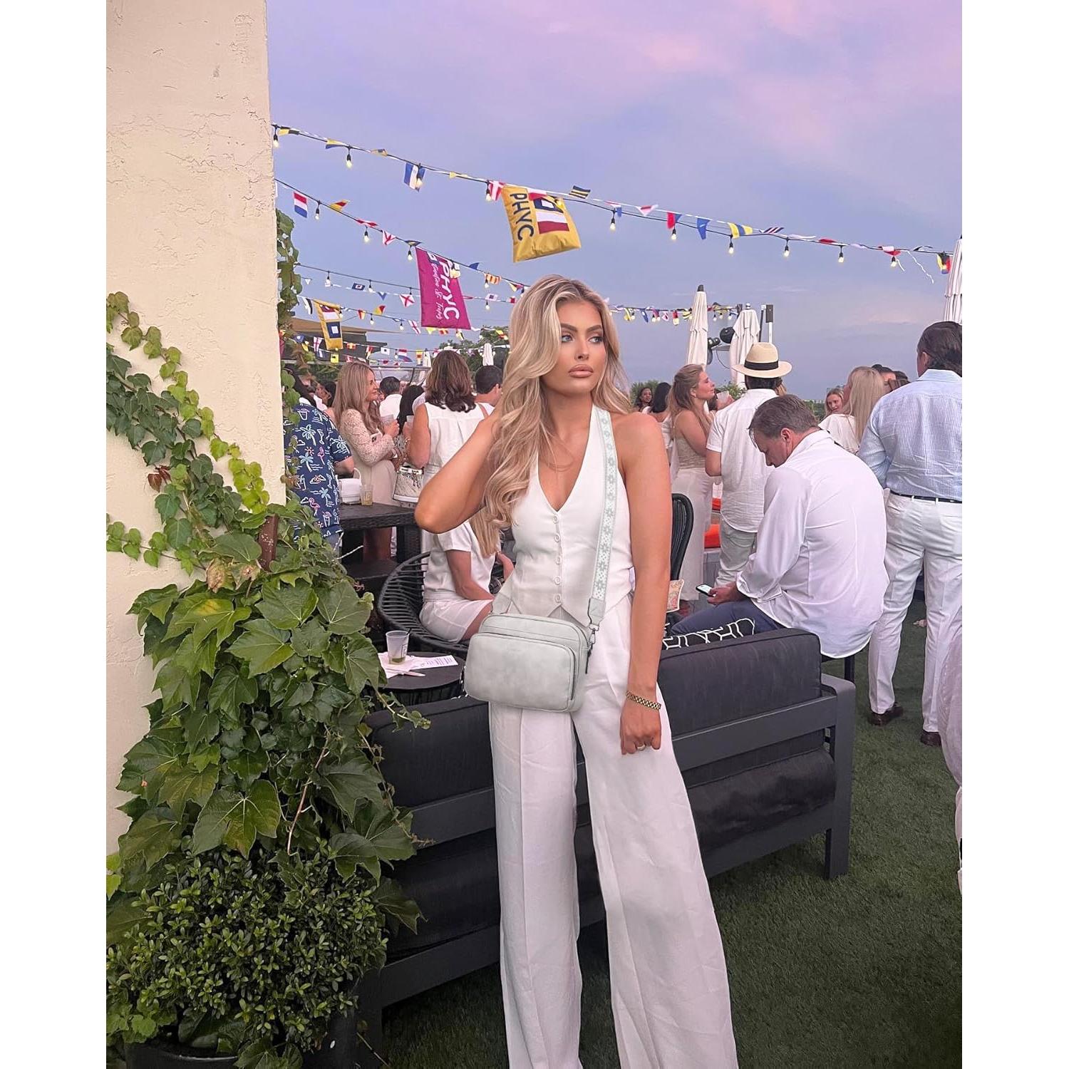 Bolso Cruzado POIUGOYA Mediano de Cuero Vegano Gris