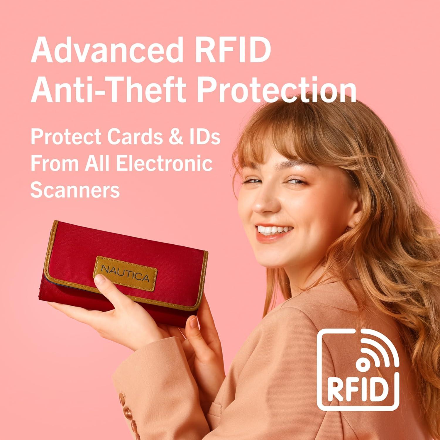 Cartera Nautica Mujer Organizador RFID con 11 Bolsillos