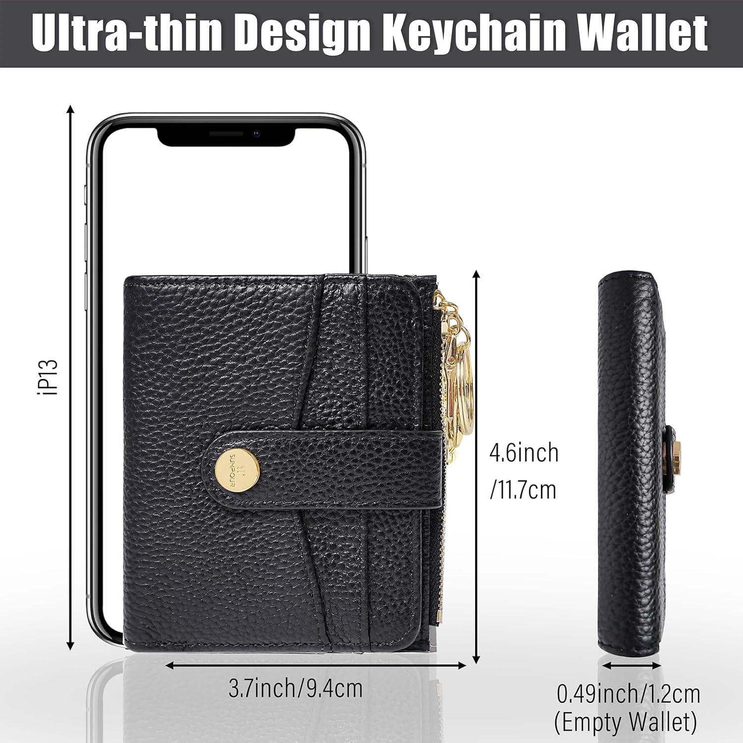 Cartera Bifold Sunpour Negra con Bloqueo RFID y 12 Tarjetas