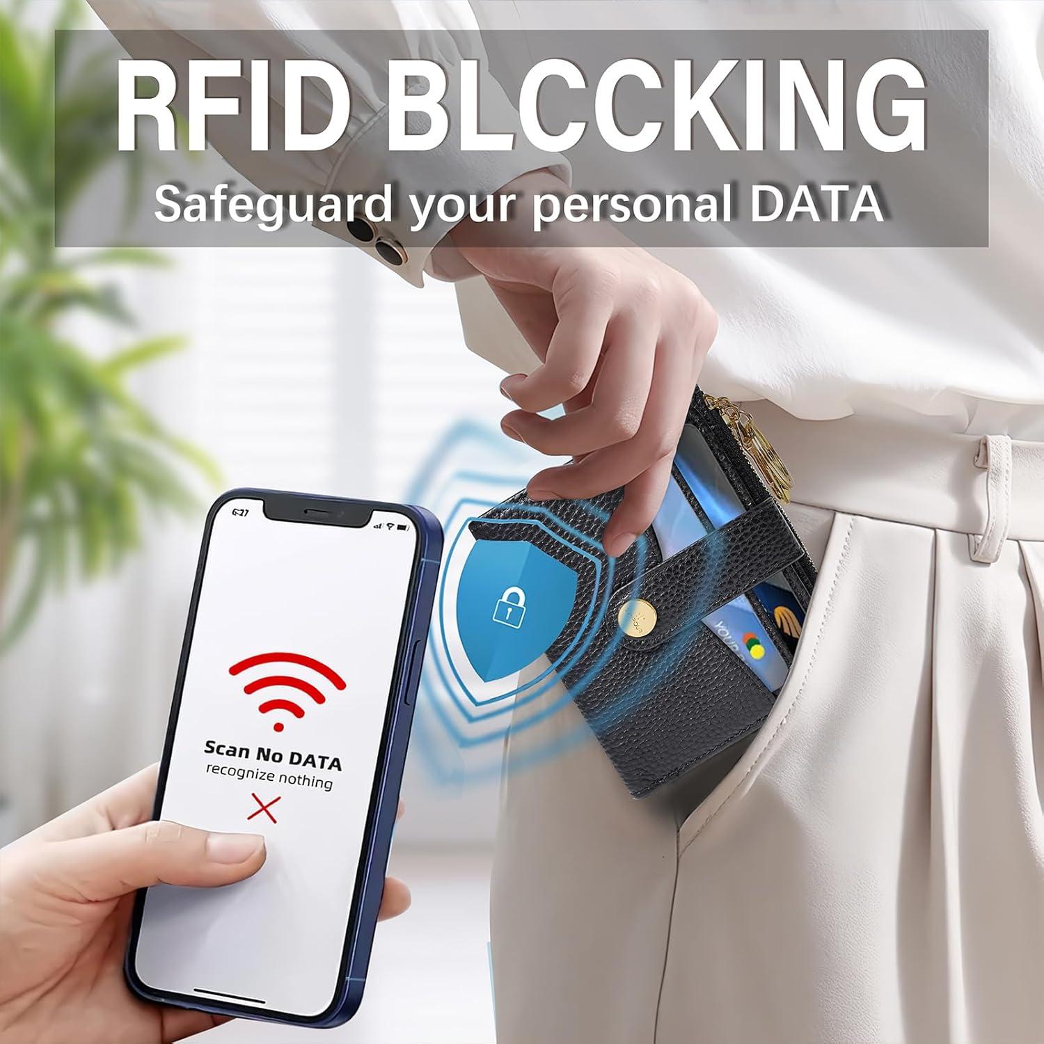 Cartera Bifold Sunpour Negra con Bloqueo RFID y 12 Tarjetas