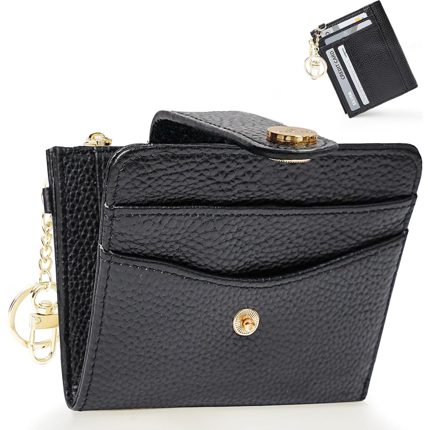 Cartera Bifold Sunpour Negra con Bloqueo RFID y 12 Tarjetas