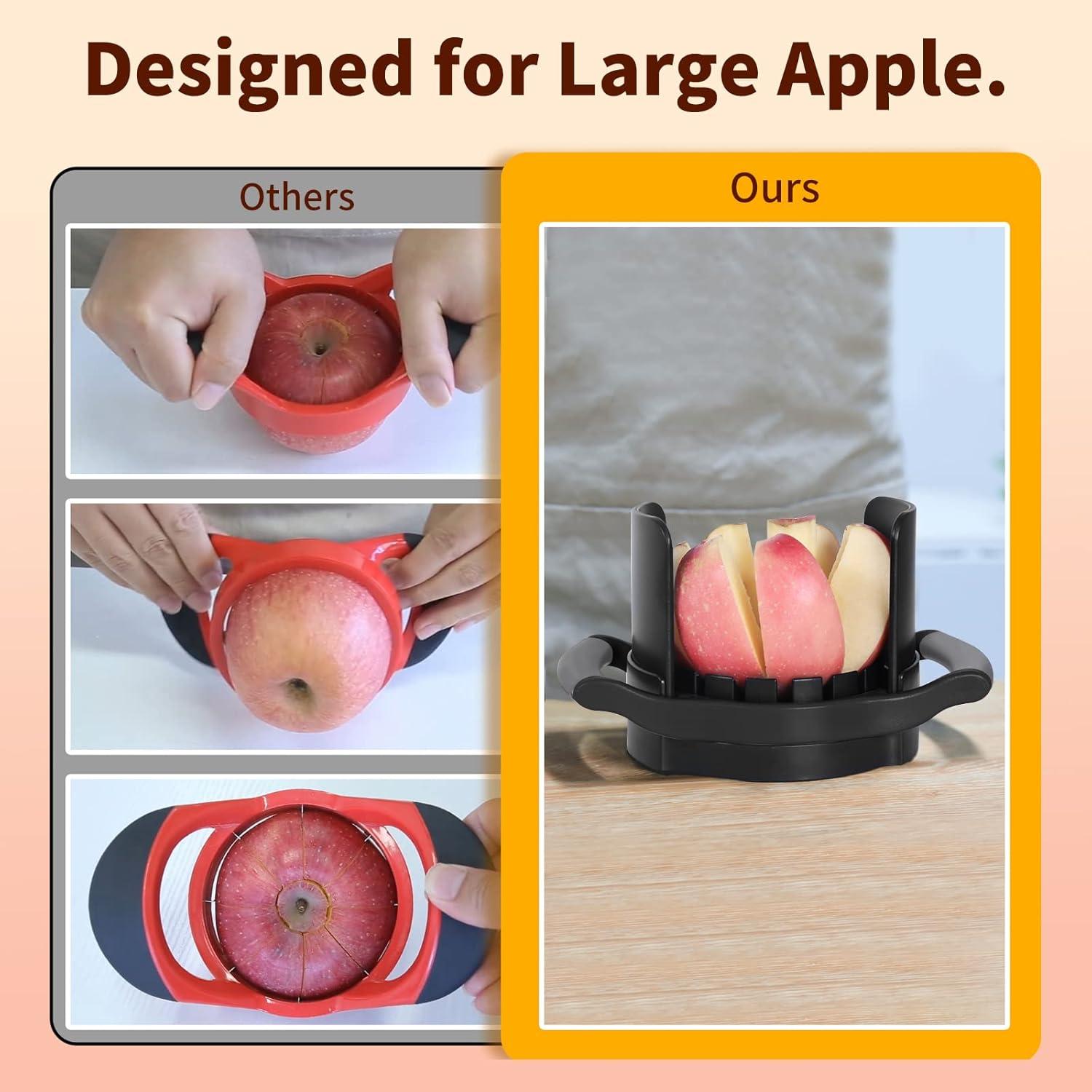 Cortador de Manzanas OOKUU 8 Cuchillas Acero Inoxidable Negro