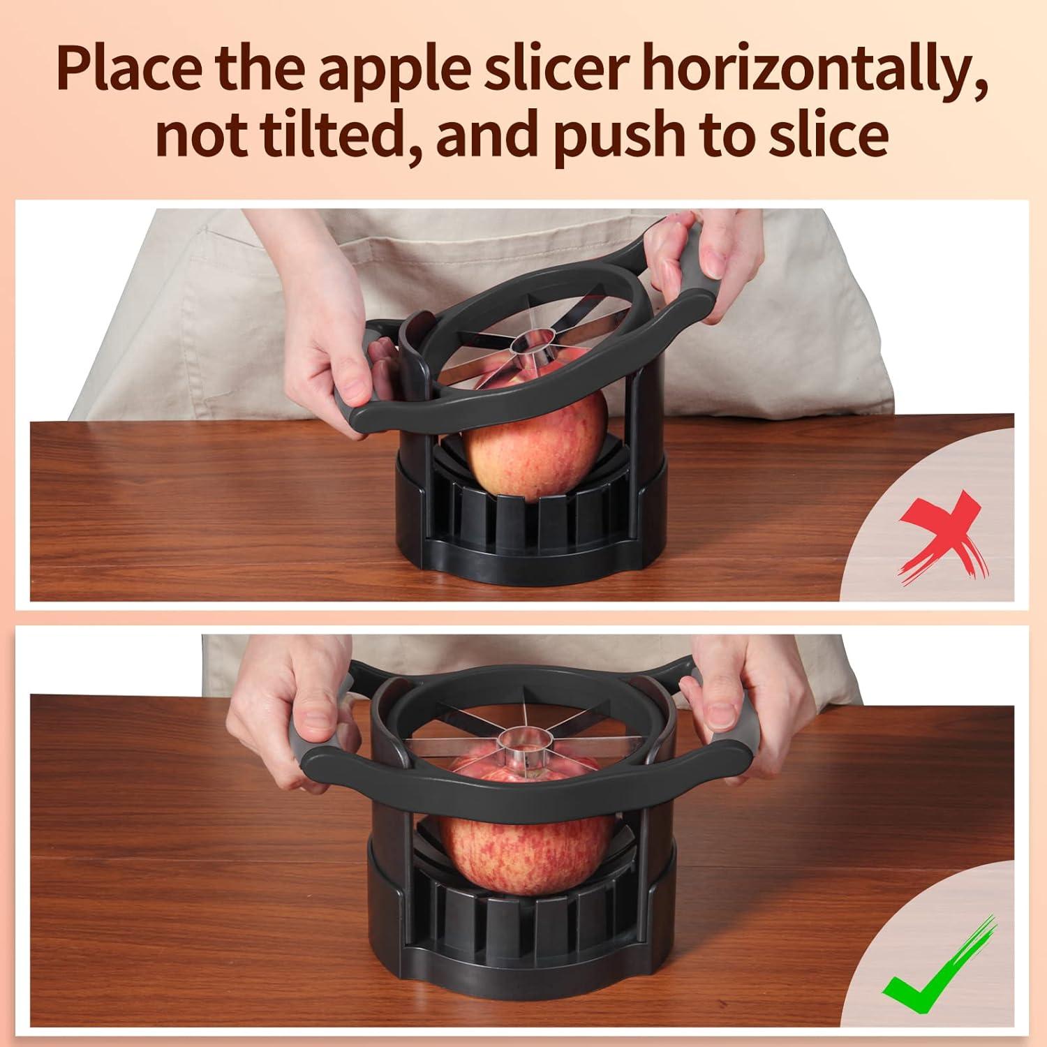 Cortador de Manzanas OOKUU 8 Cuchillas Acero Inoxidable Negro