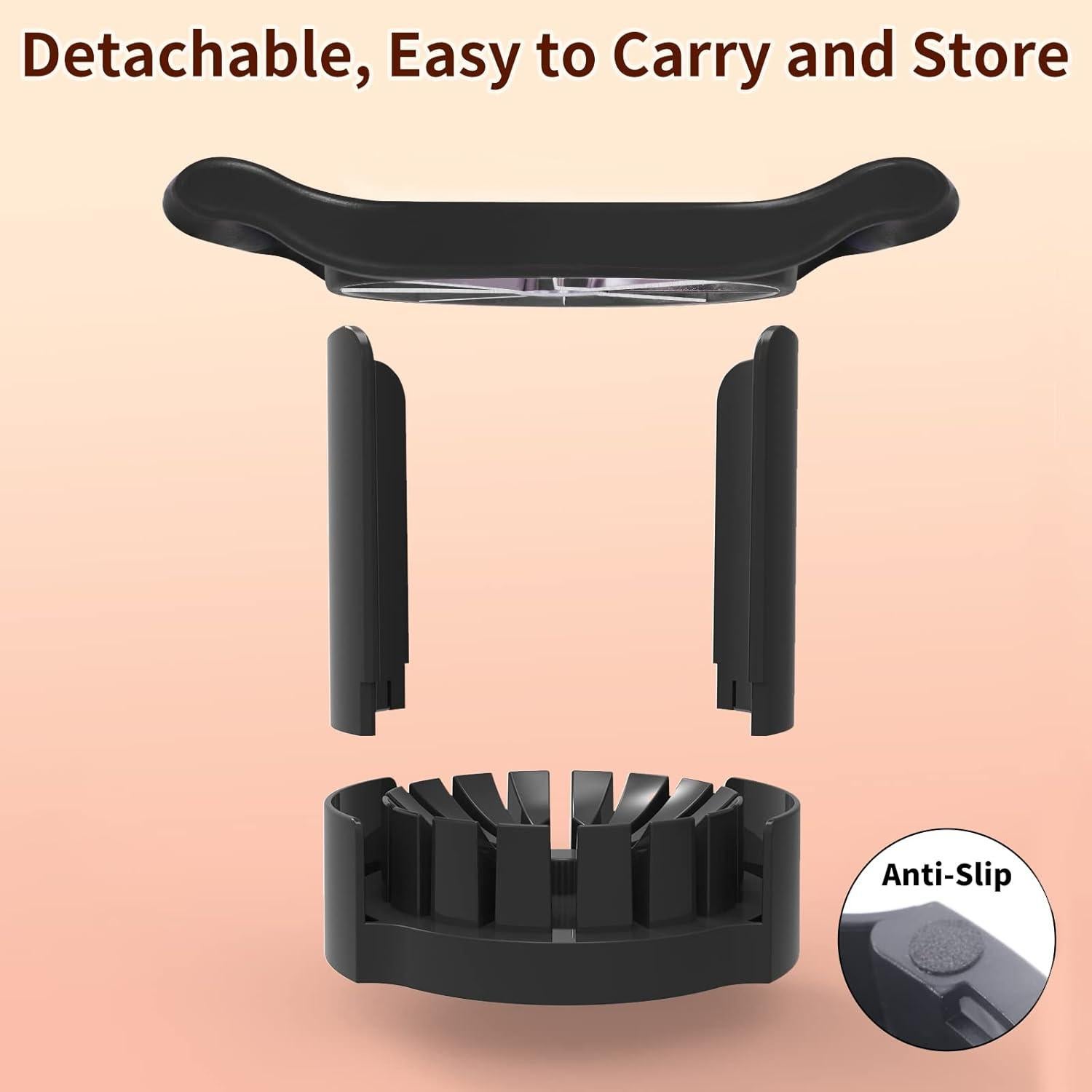 Cortador de Manzanas OOKUU 8 Cuchillas Acero Inoxidable Negro