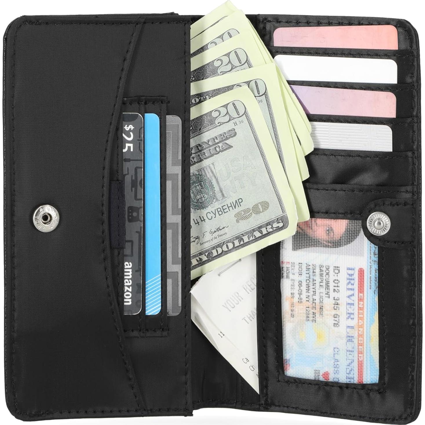 Billetera Slim Nautica para Mujeres con Bloqueo RFID Negra