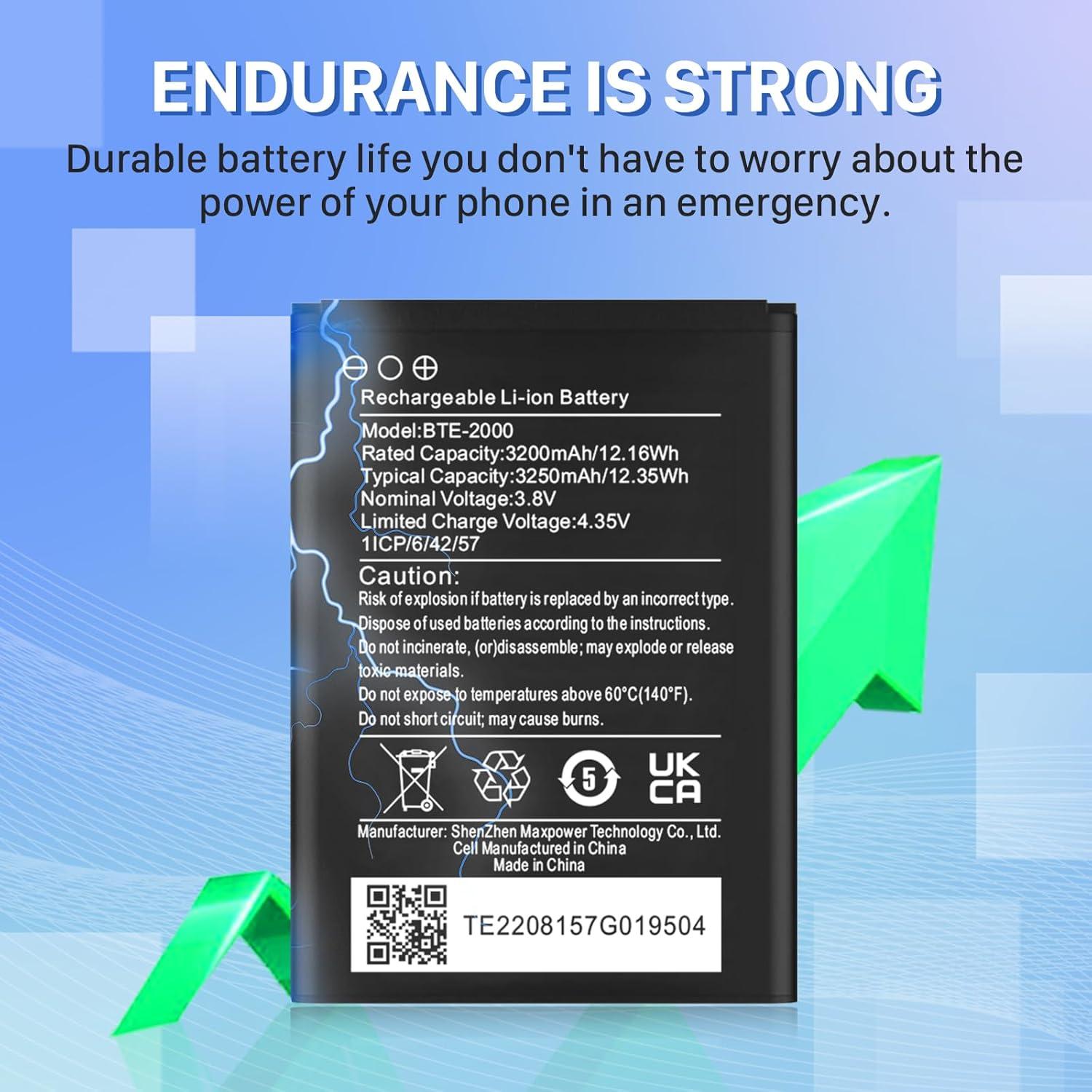 Batería de Reemplazo KOOAQQ BTE-2000 3200mAh para CAT S22