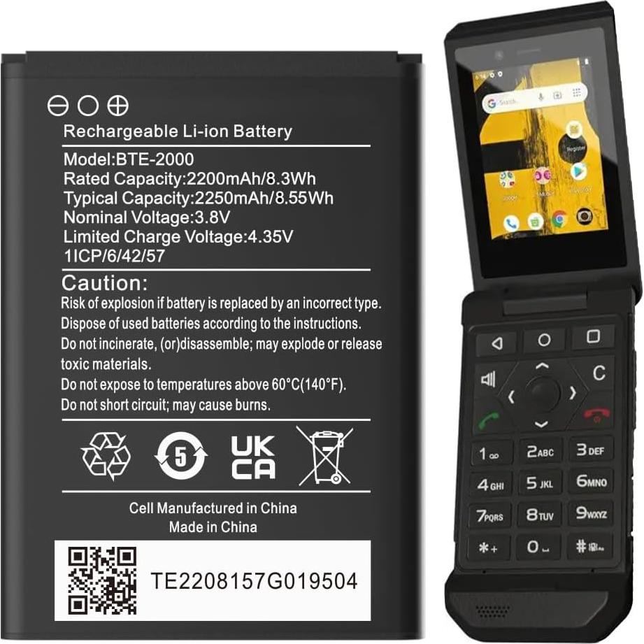 Batería de Reemplazo BTE-2000 Li-ion 2250mAh para CAT S22