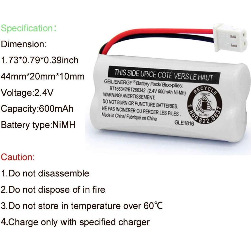 Batería GEILIENERGY BT166342 Compatible VTech AT&T - Paquete de 2