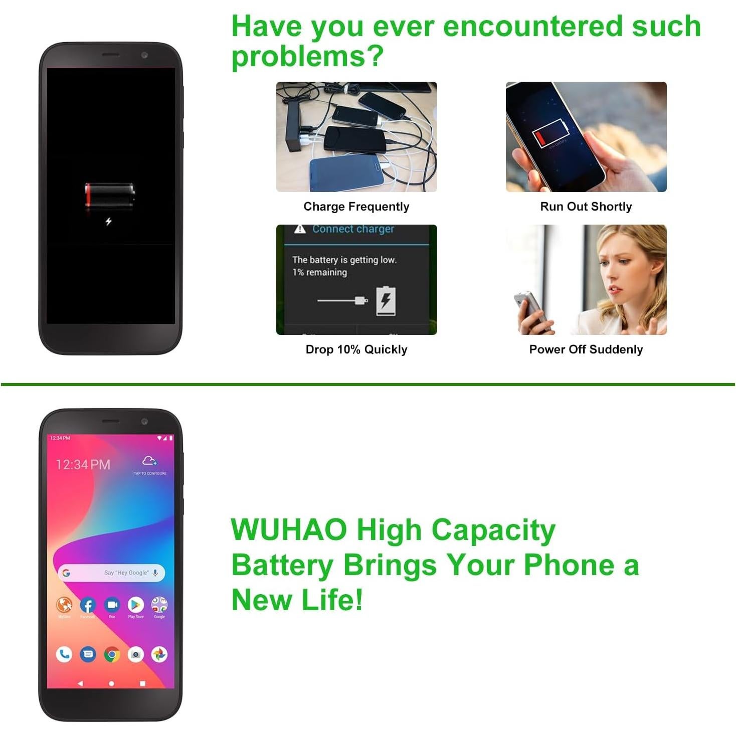 Batería de Reemplazo WUHAO para BLU View 2 B130DL 3000mAh