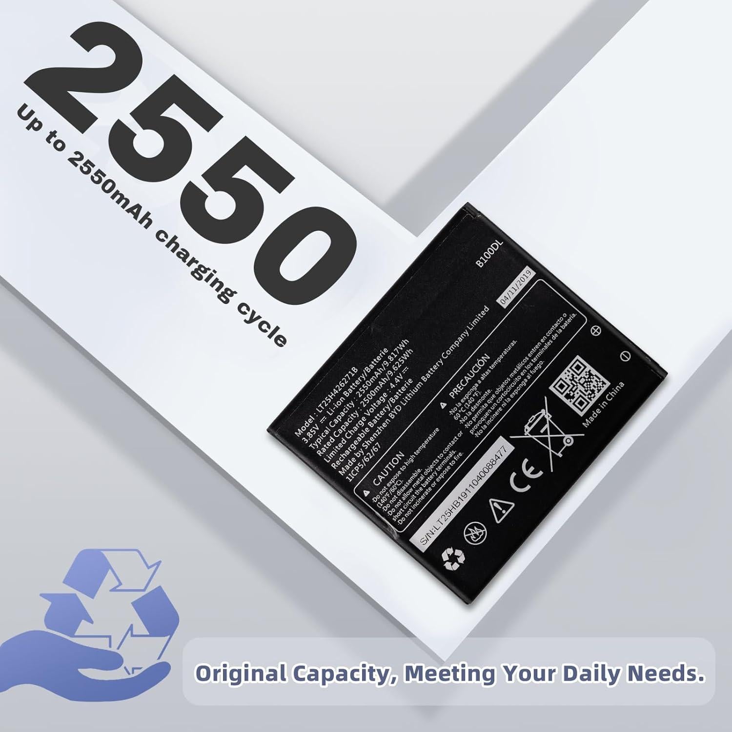 Batería de Reemplazo LT25H426271B para AT&T Radiant Core U304AA