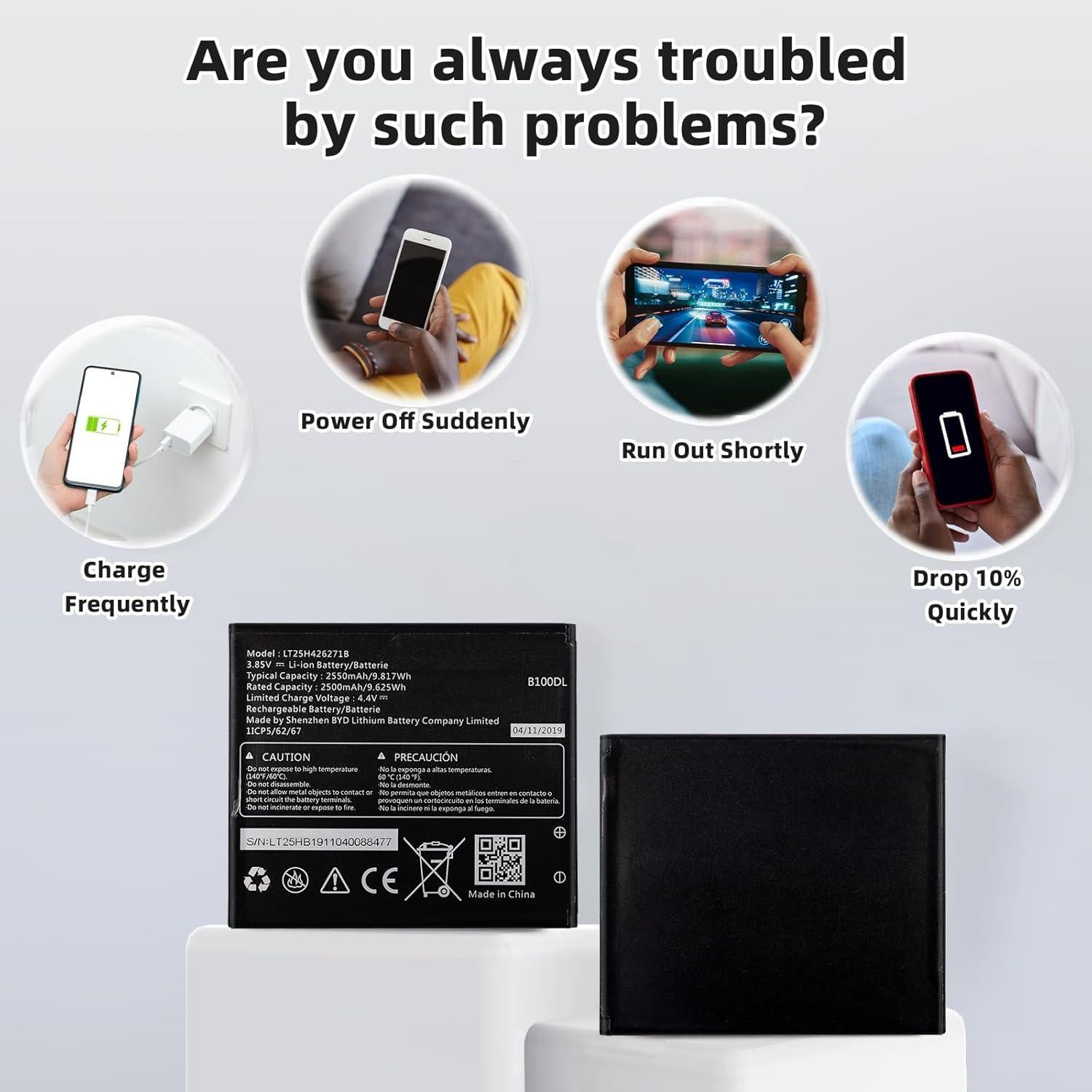 Batería de Reemplazo LT25H426271B para AT&T Radiant Core U304AA