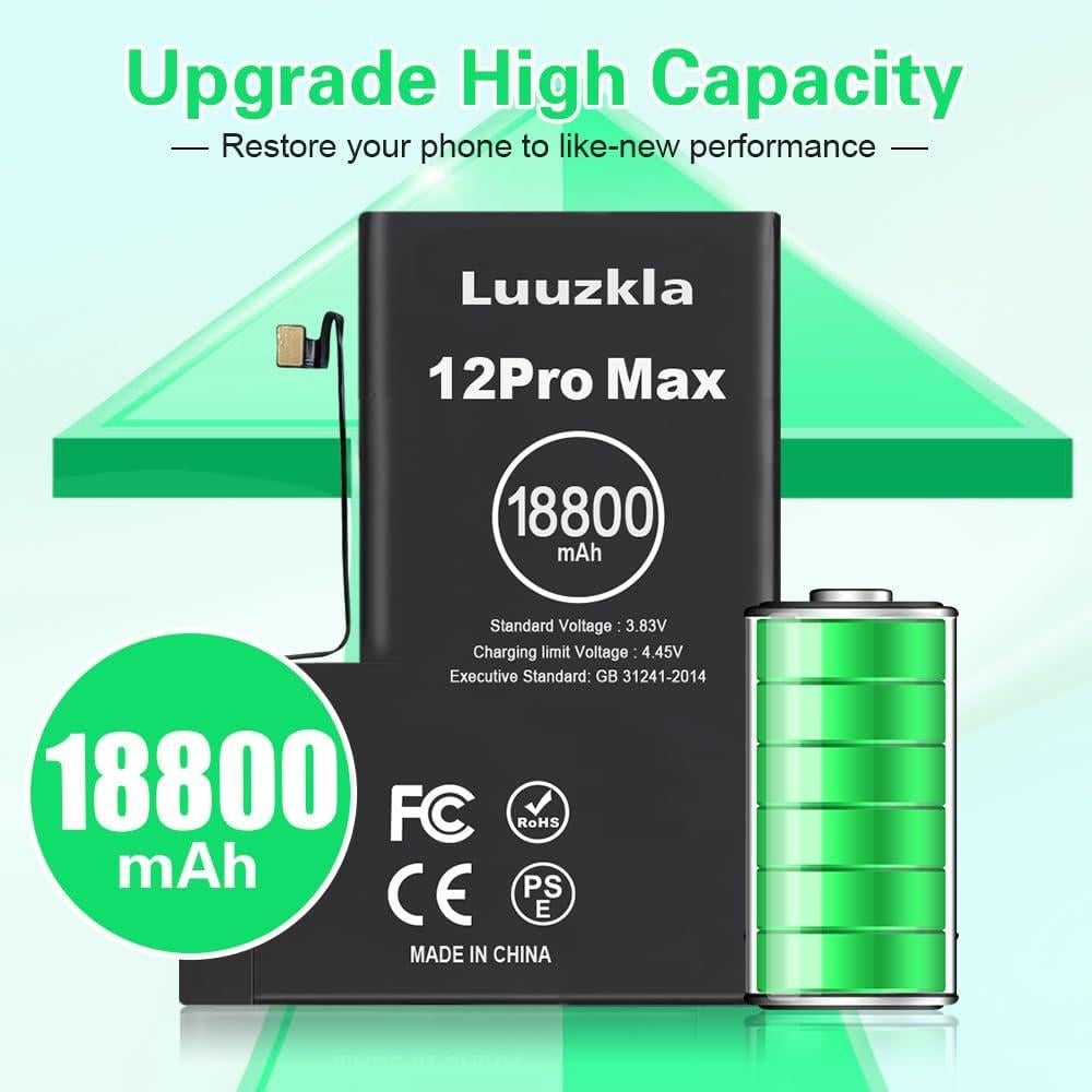 Batería de Reemplazo 18800mAh Luuzkla para iPhone 12 Pro Max