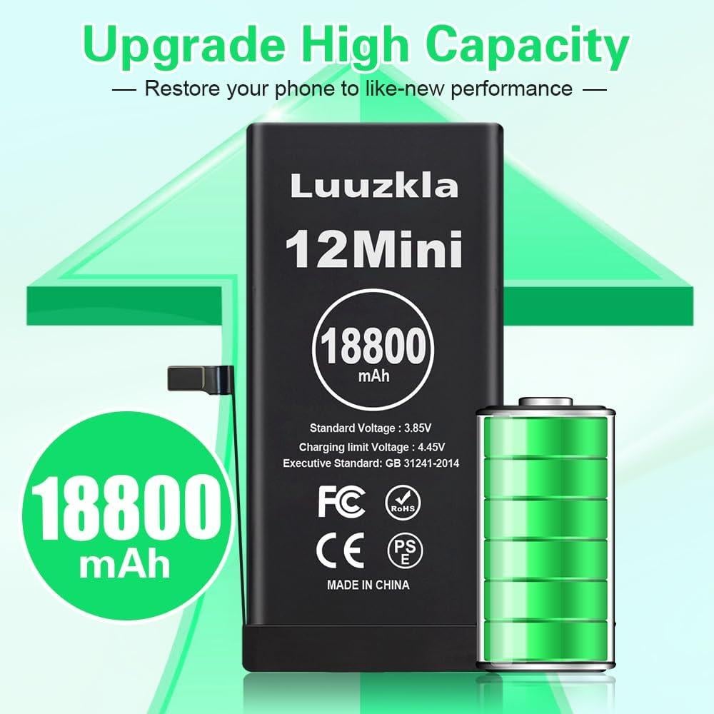 Batería 18800mAh Luuzkla Compatible con iPhone 12 Mini