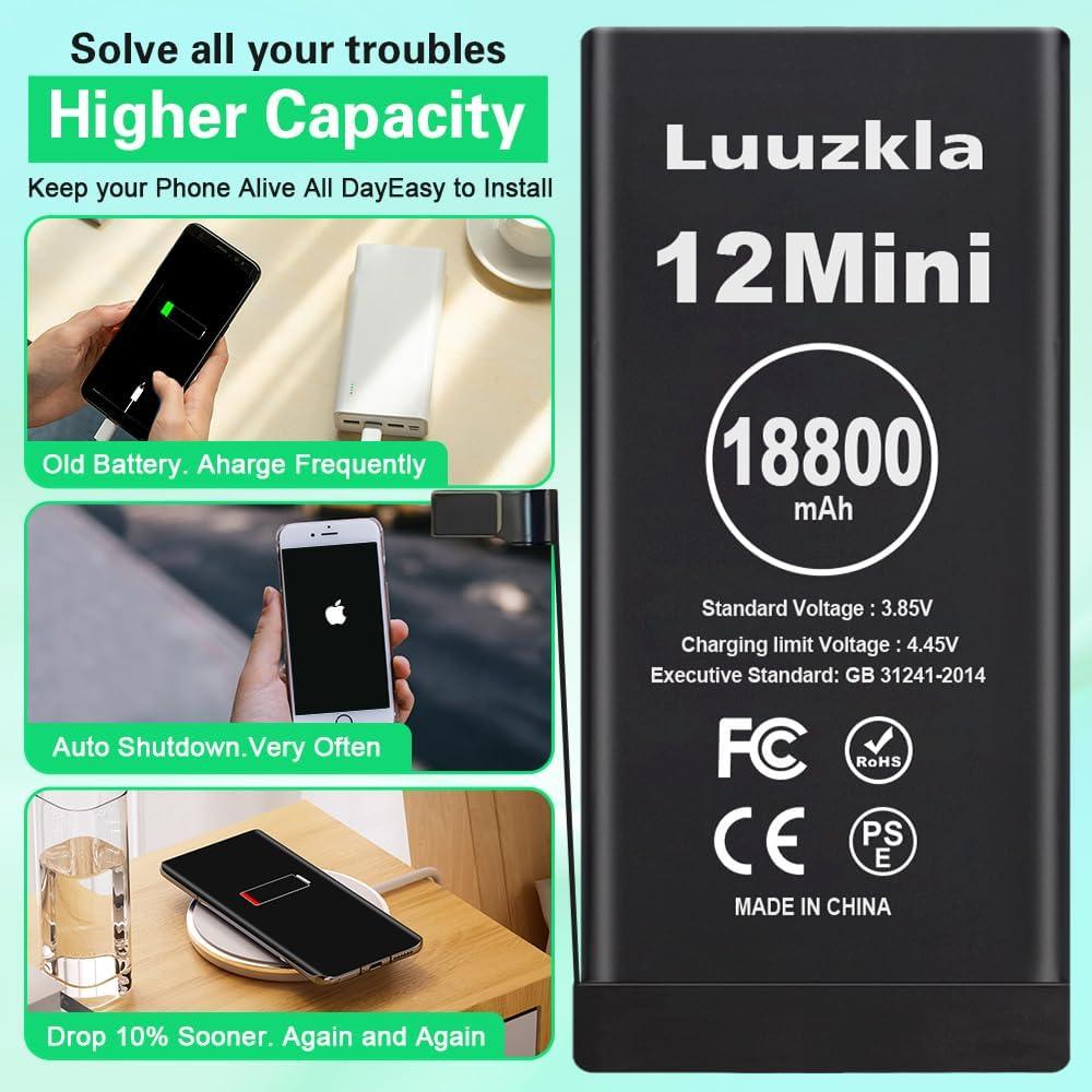 Batería 18800mAh Luuzkla Compatible con iPhone 12 Mini