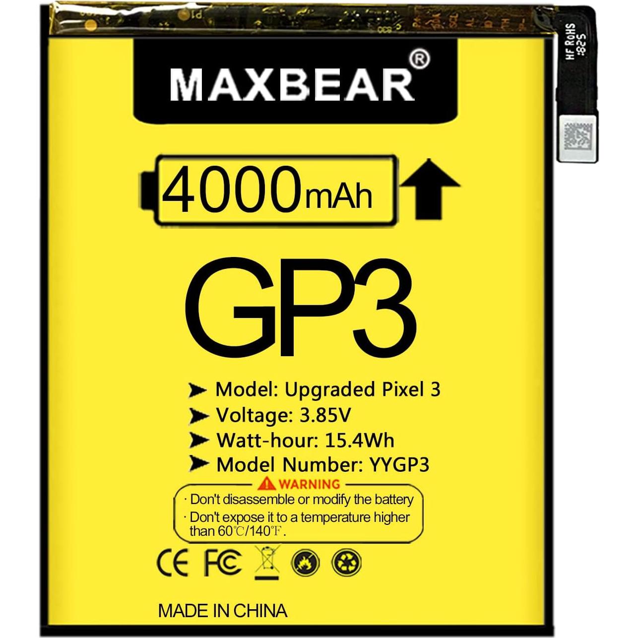 Batería de Reemplazo MAXBEAR 4000mAh para Google Pixel 3