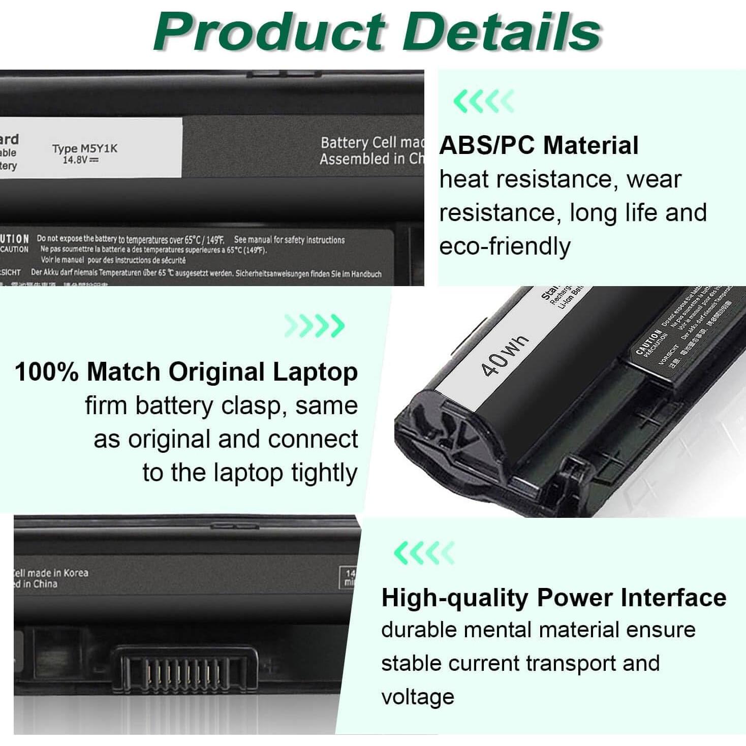 Batería Dell M5Y1K 40Wh 14.8V para Inspiron 14 15 17 Series