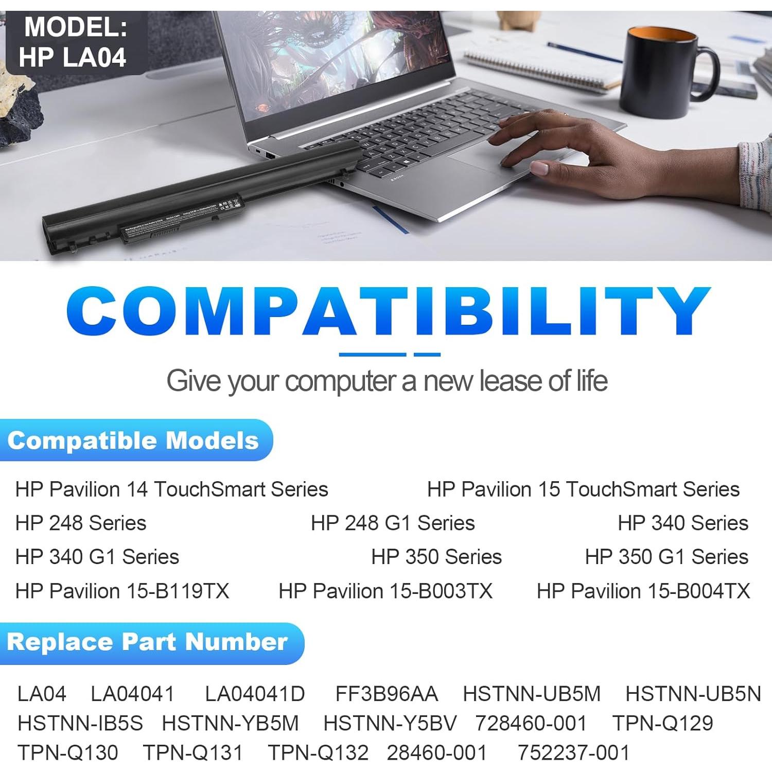 Batería de Reemplazo HP Tree.NB LA04 2200mAh 14.4V