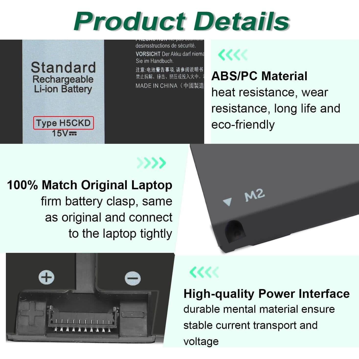 Batería H5CKD 53Wh 15V para Dell Inspiron y Latitude