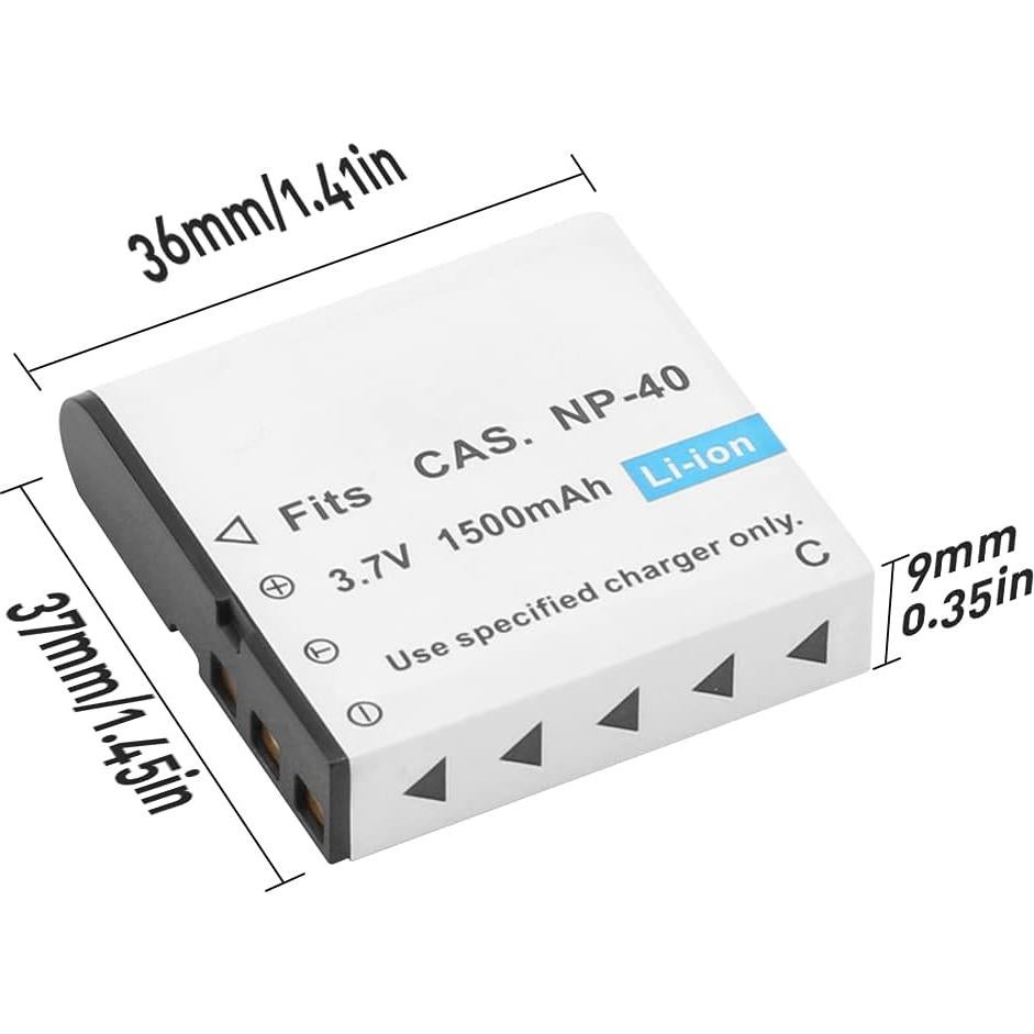 Paquete de Baterías Recargables NP-40 Geekam 1500mAh x3 con Cargador USB