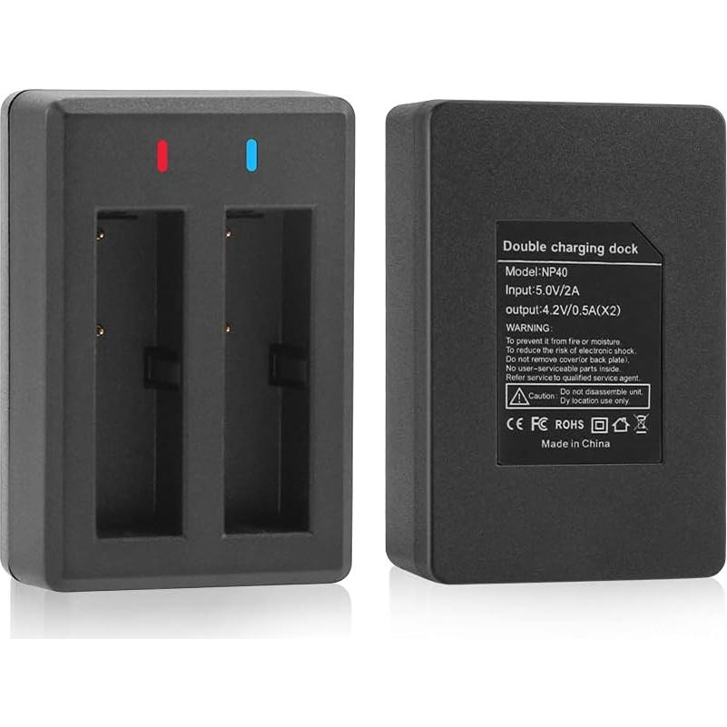 Paquete de Baterías Recargables NP-40 Geekam 1500mAh x3 con Cargador USB