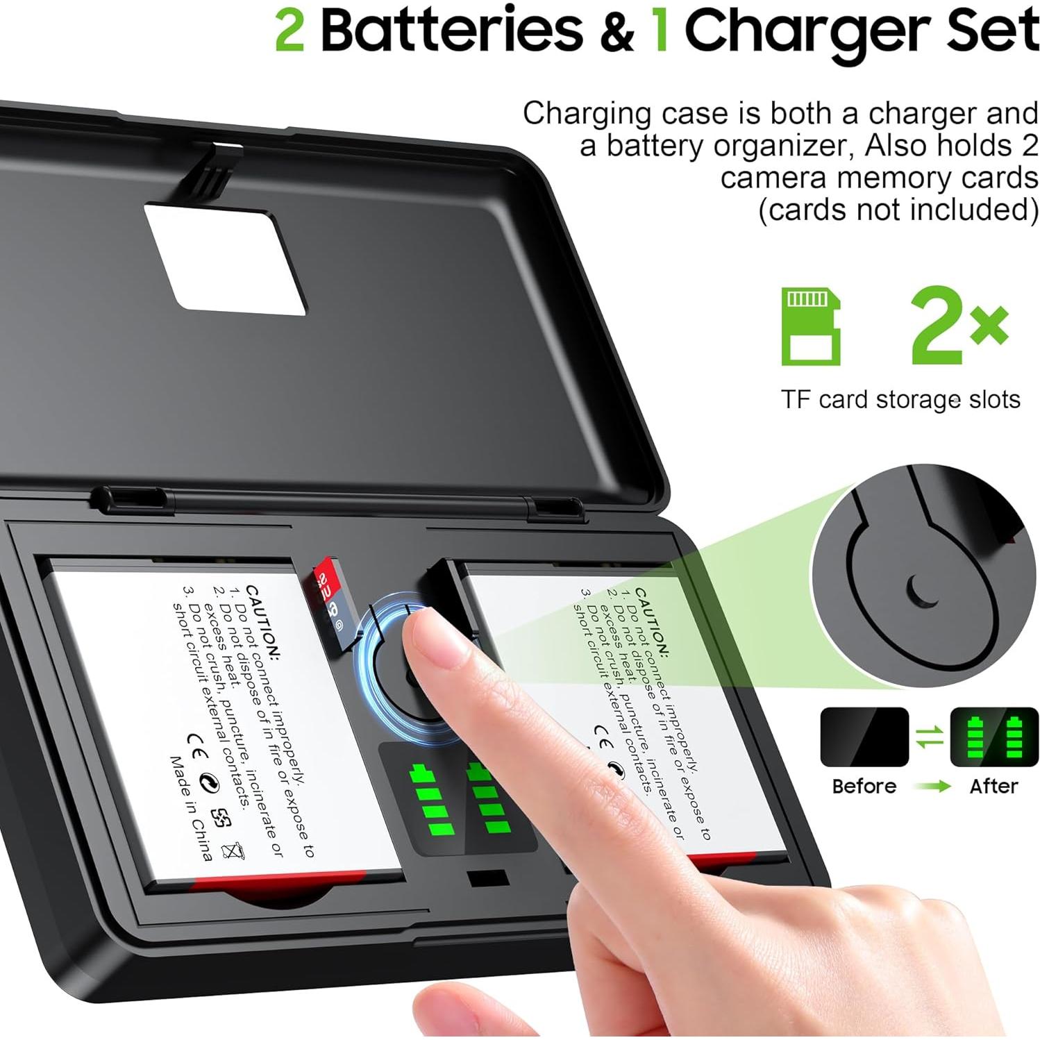 Kit de Baterías y Cargador ZODELOW NP-BG1 para Sony Cybershot