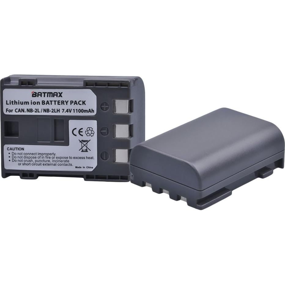 Paquete de 2 Baterías de Reemplazo Batmax NB-2L 1100mAh para Canon