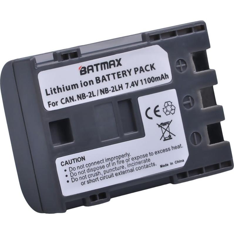 Paquete de 2 Baterías de Reemplazo Batmax NB-2L 1100mAh para Canon