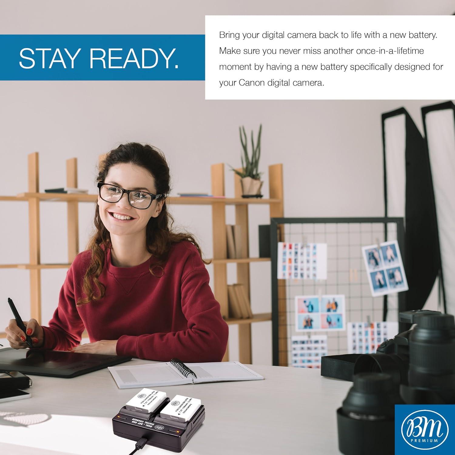 BM Premium Paquete 2 Baterías LP-E8 + Cargador Doble Canon DSLR