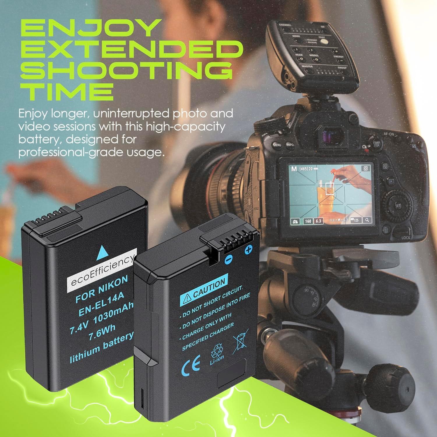 Paquete de 2 Baterías Nikon EN-EL14A 1030mAh 7.4V