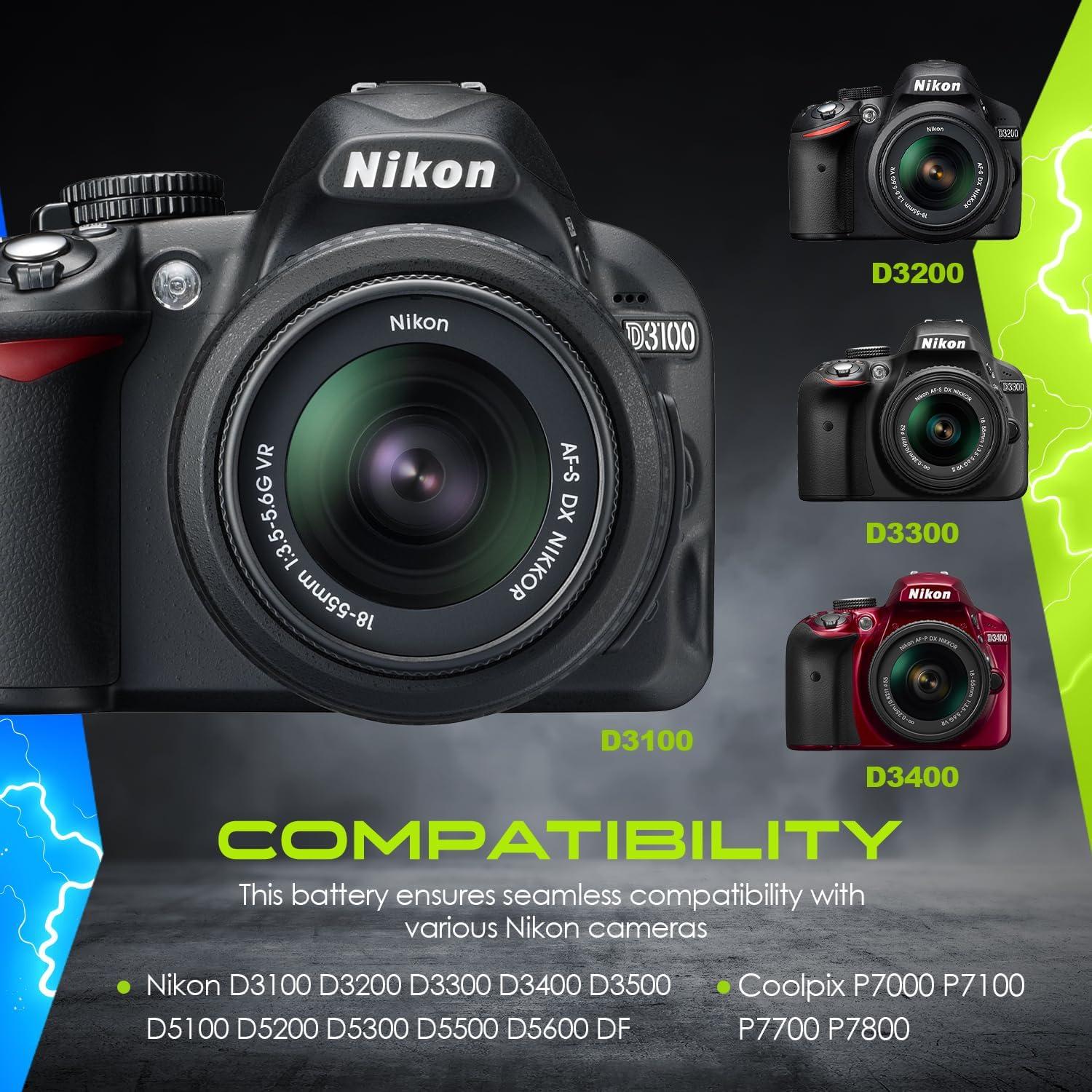 Paquete de 2 Baterías Nikon EN-EL14A 1030mAh 7.4V