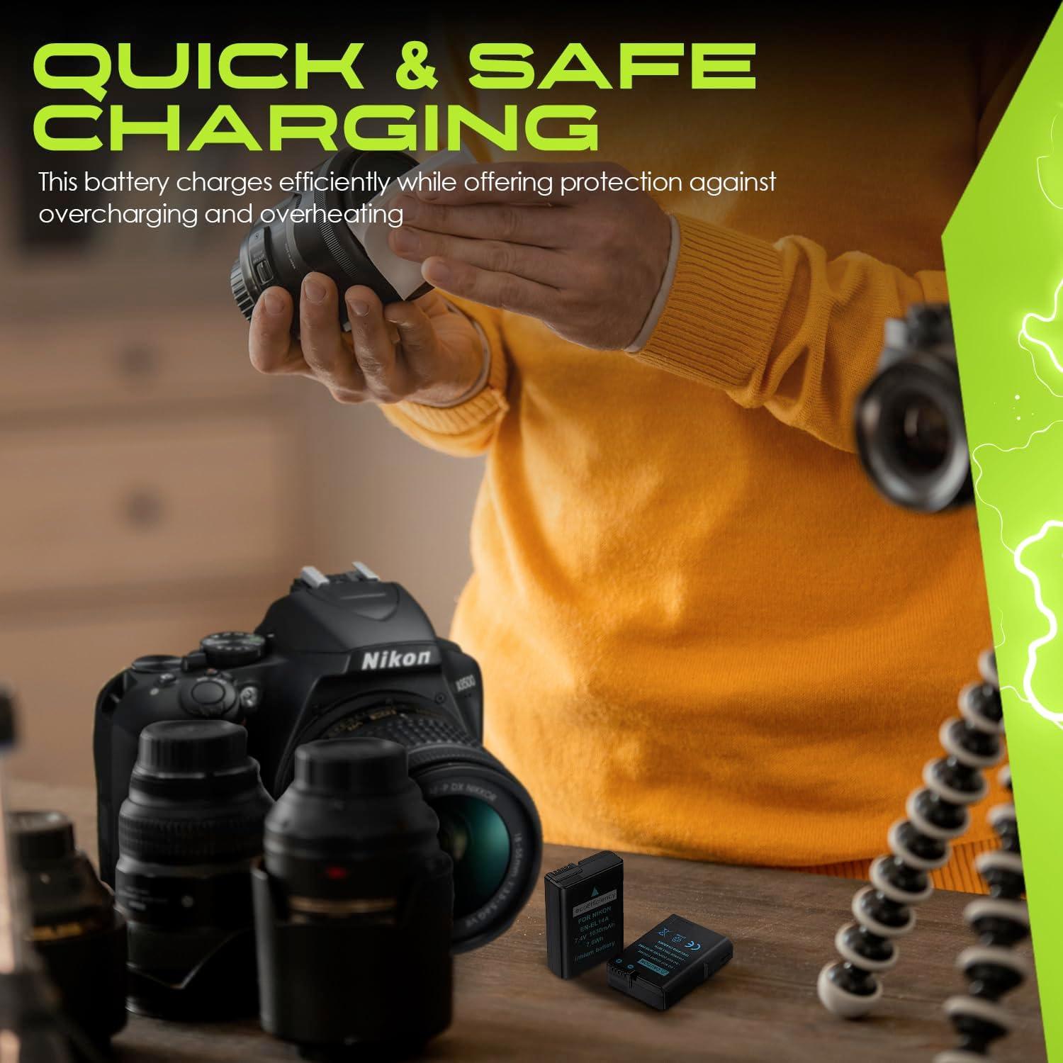 Paquete de 2 Baterías Nikon EN-EL14A 1030mAh 7.4V