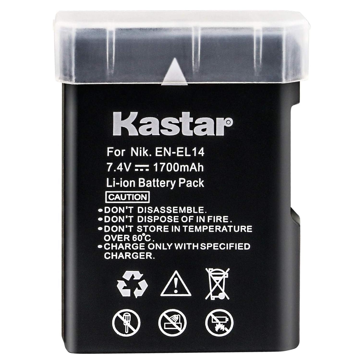 Batería Kastar EN-EL14 para Nikon DSLR y Coolpix 1700mAh
