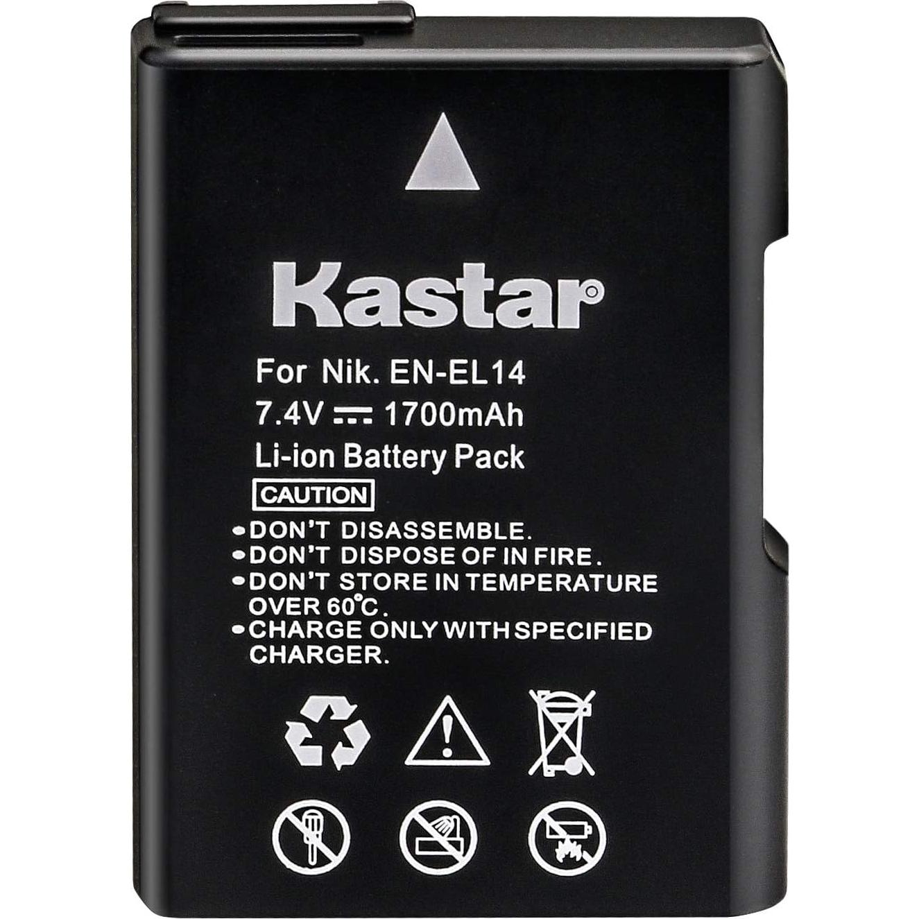 Batería Kastar EN-EL14 para Nikon DSLR y Coolpix 1700mAh