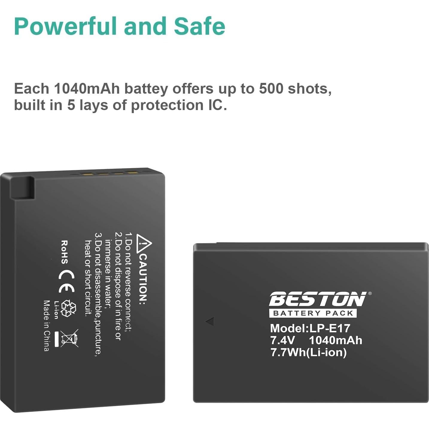 Cargador y Batería LP-E17 Beston para Canon EOS R50 R100 RP