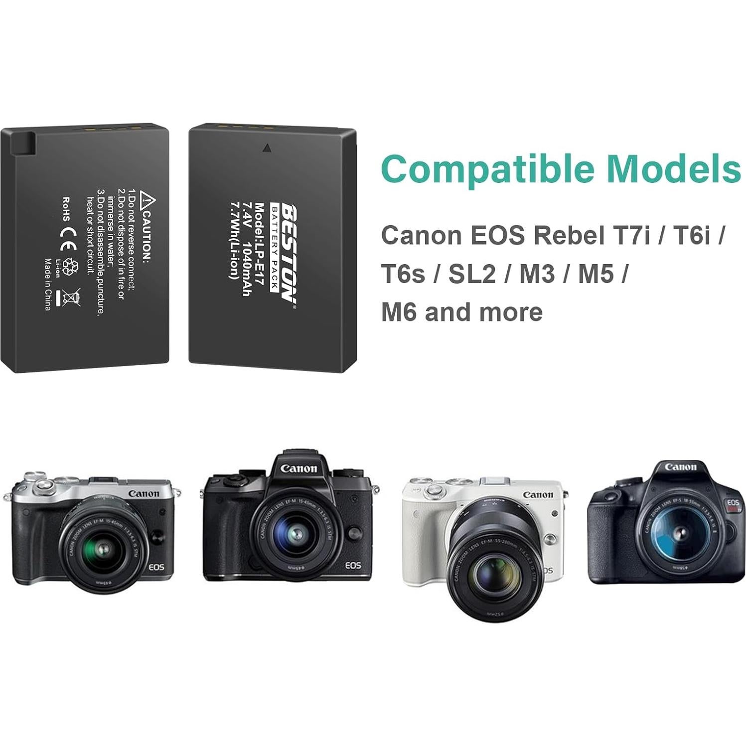 Cargador y Batería LP-E17 Beston para Canon EOS R50 R100 RP