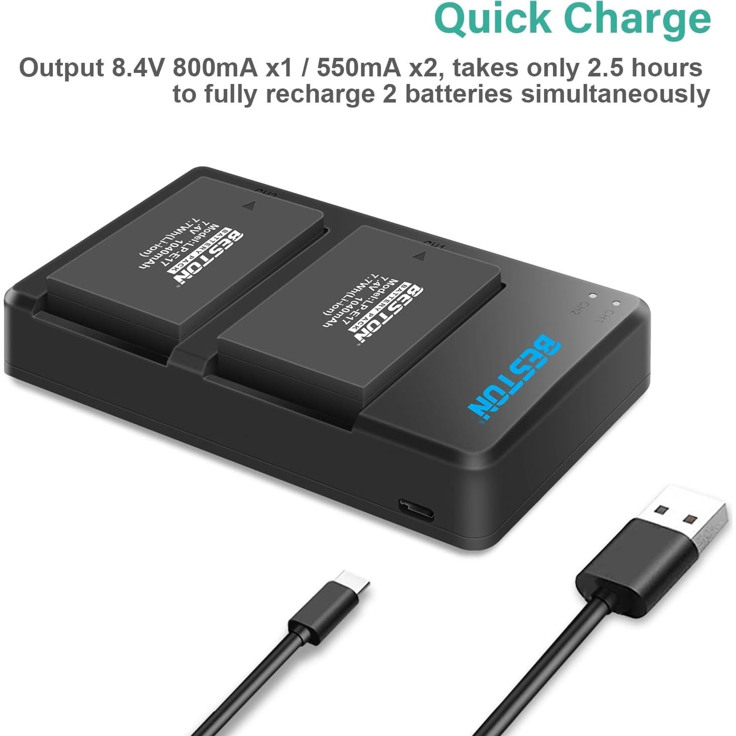 Cargador y Batería LP-E17 Beston para Canon EOS R50 R100 RP