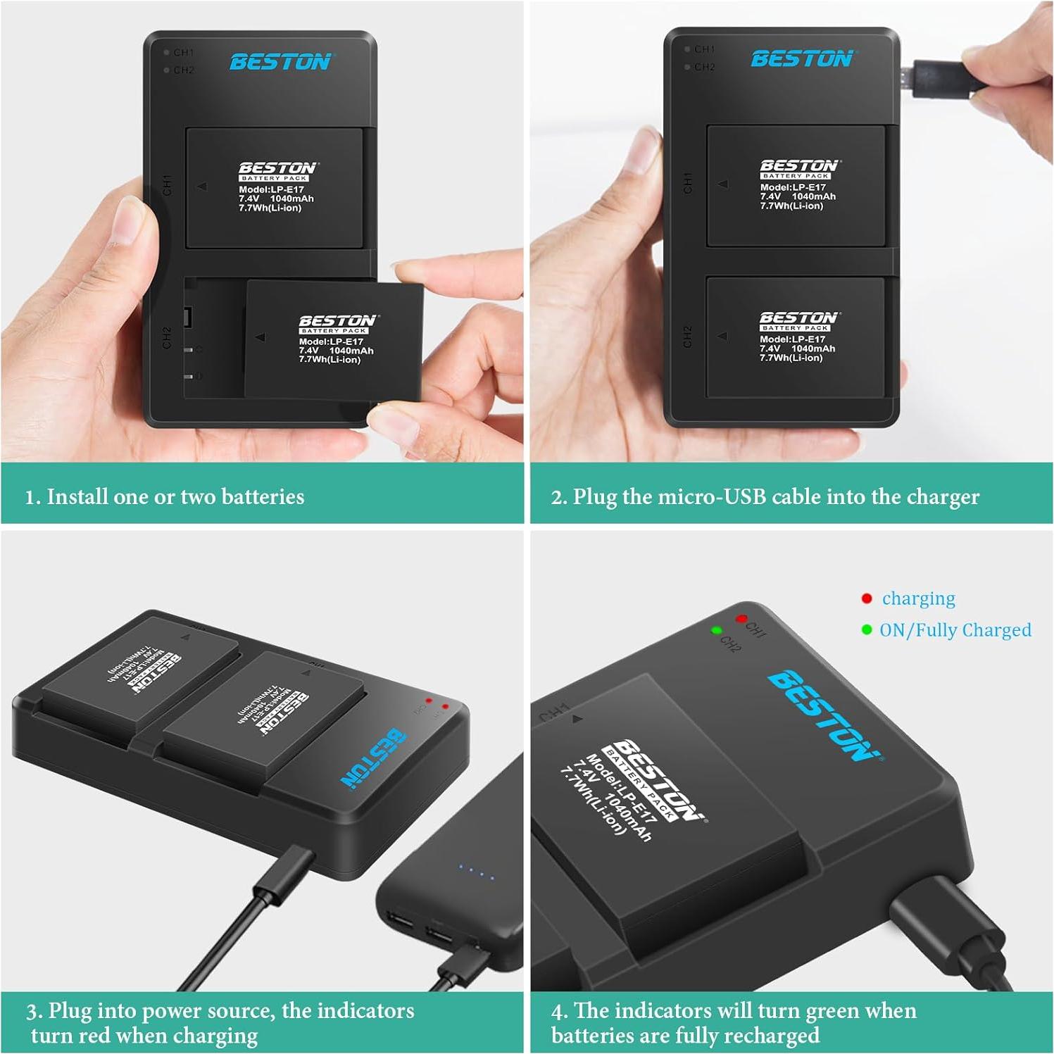 Cargador y Batería LP-E17 Beston para Canon EOS R50 R100 RP