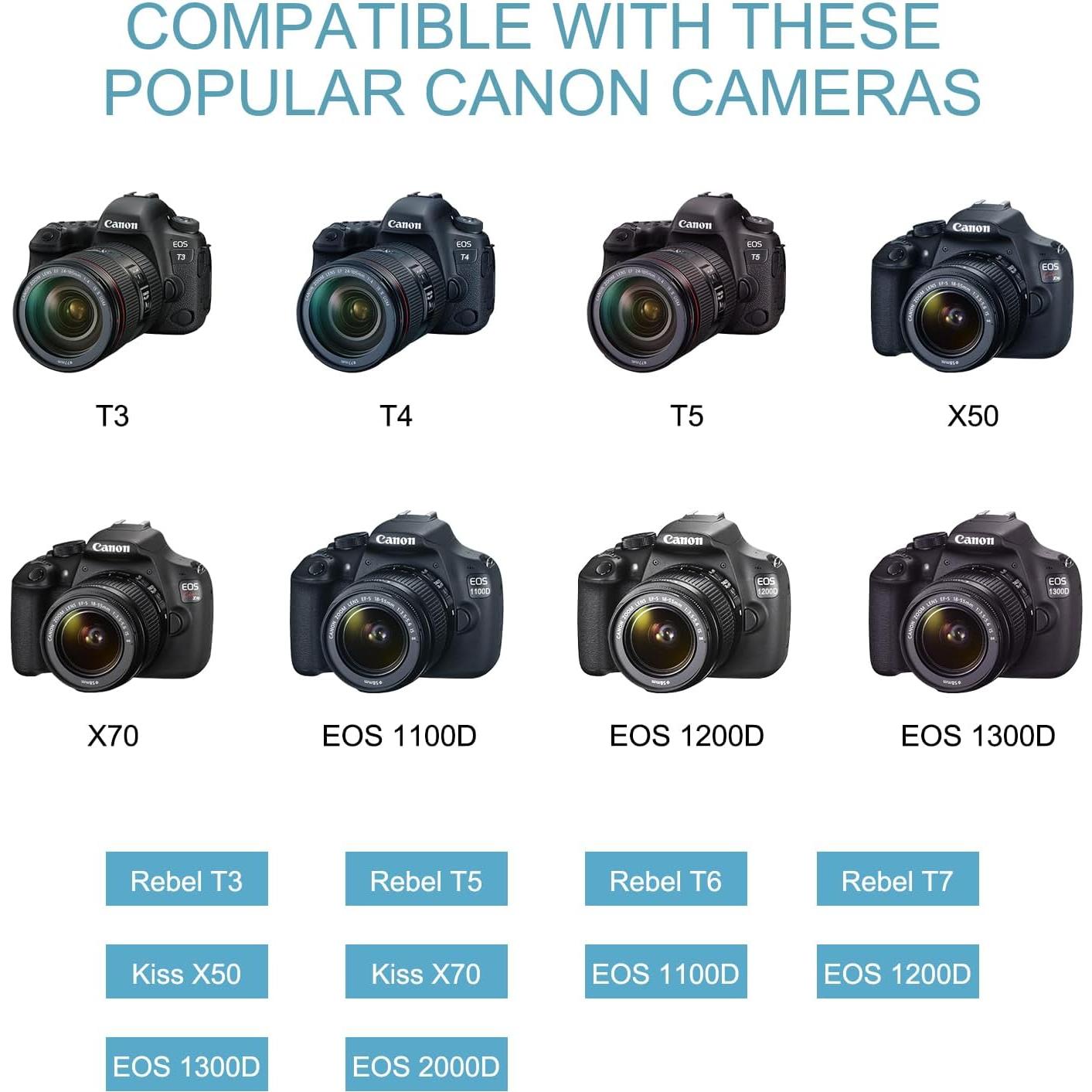 Batería LP-E10 para Canon EOS Rebel T3 T5 T6 T7 1600mAh