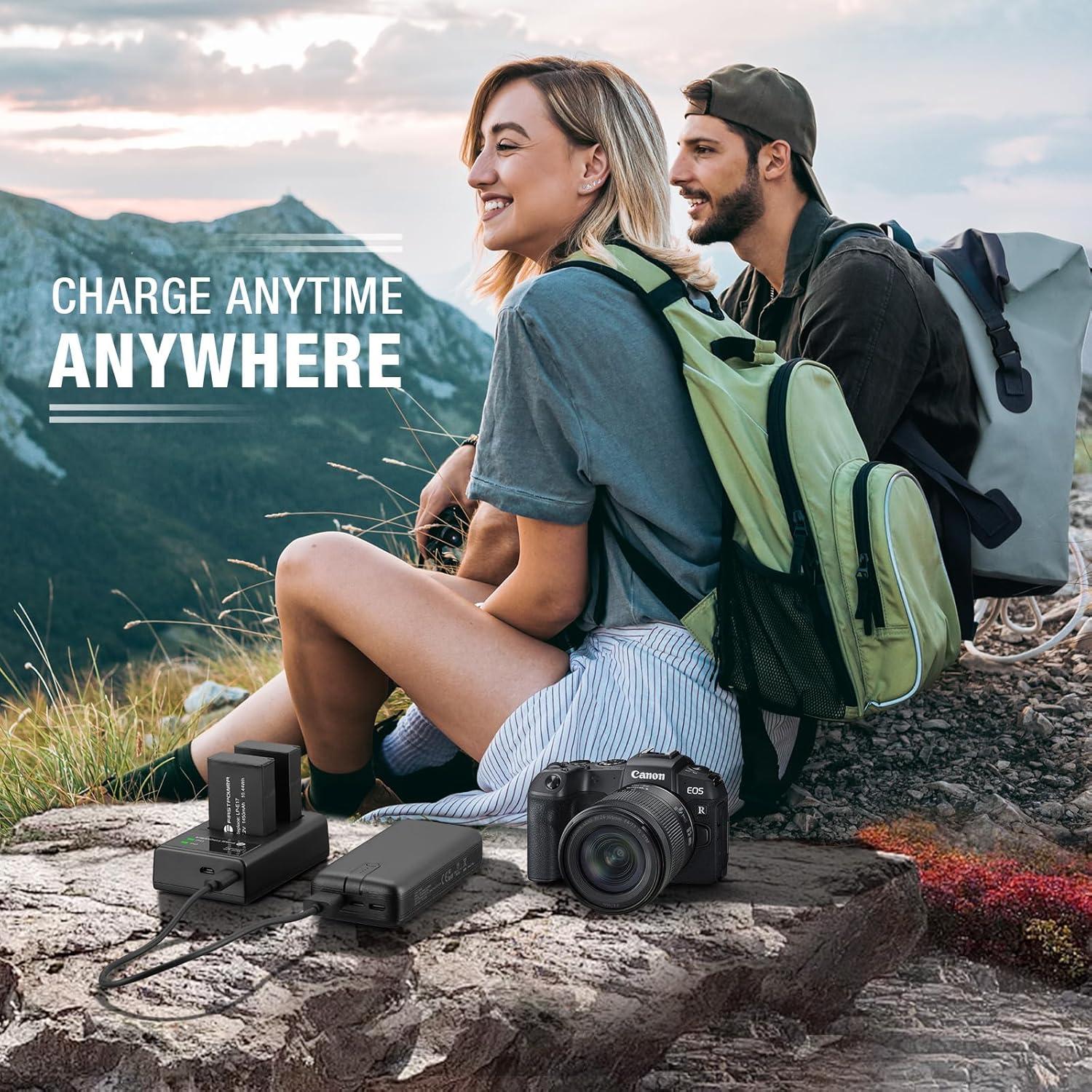 Paquete 2 Baterías LP-E17 y Cargador USB Doble PrimeraPotencia