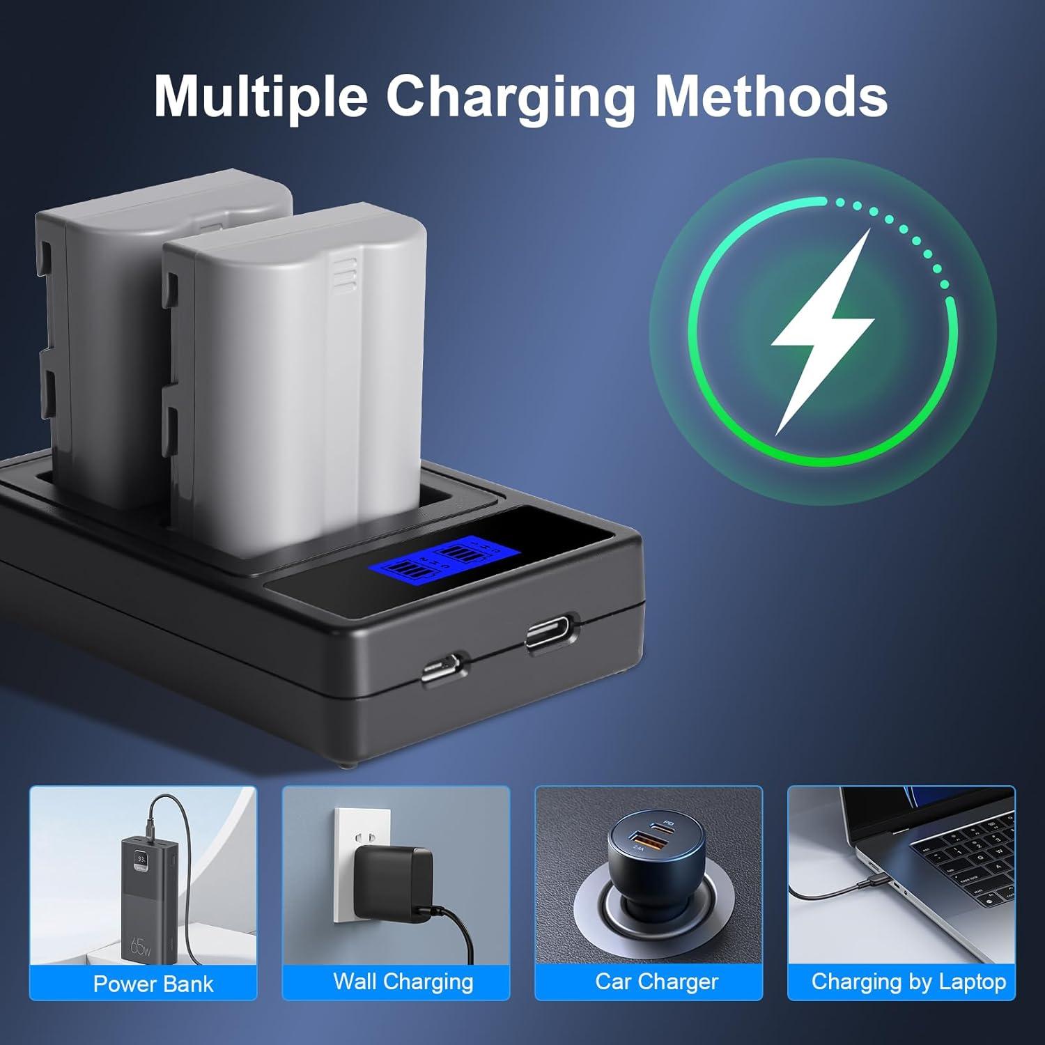 Baterías y Cargador GKUGEYGO EN-EL3E para Nikon DSLR - 2 Pzs