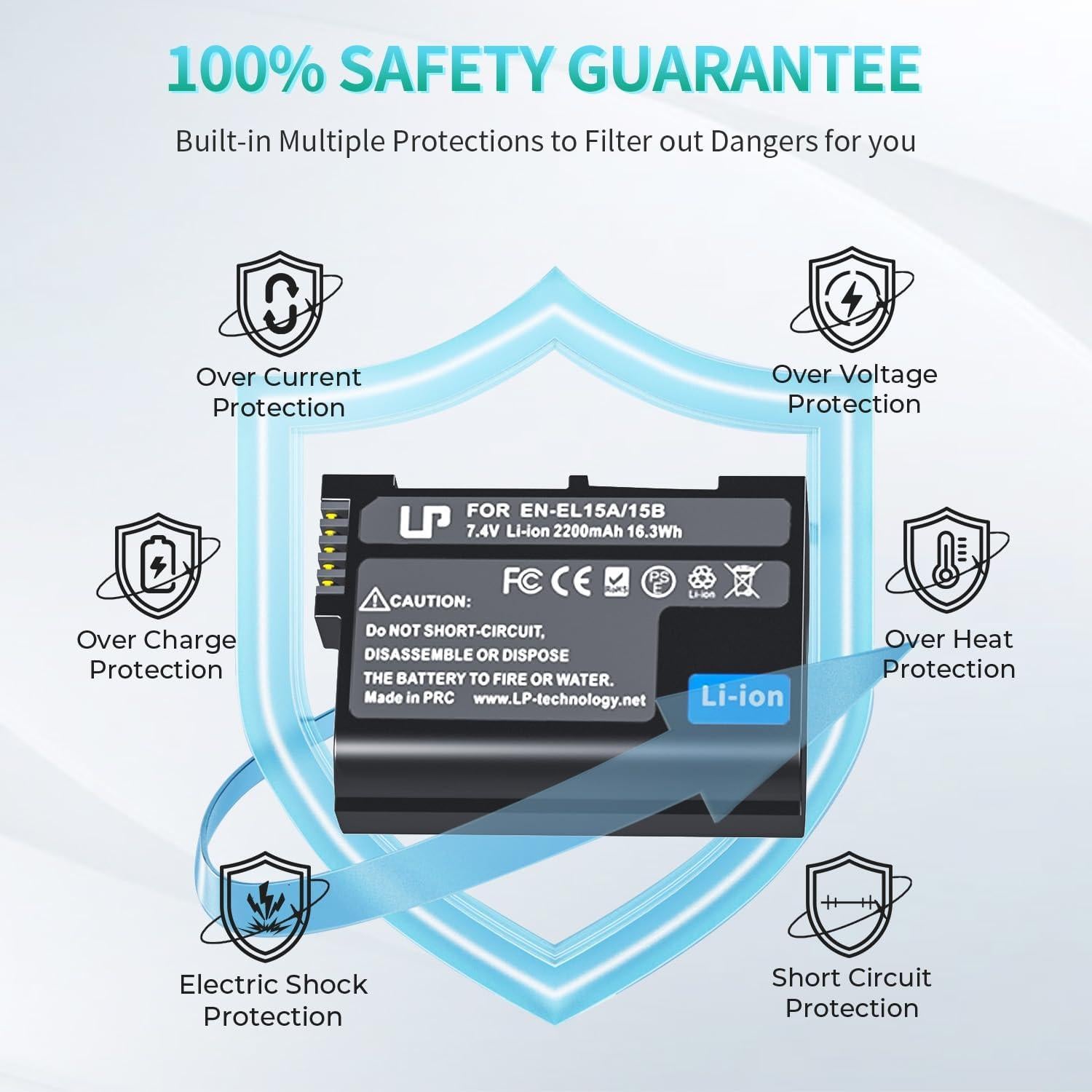 Batería de Reemplazo LP EN-EL15C 2200mAh para Nikon