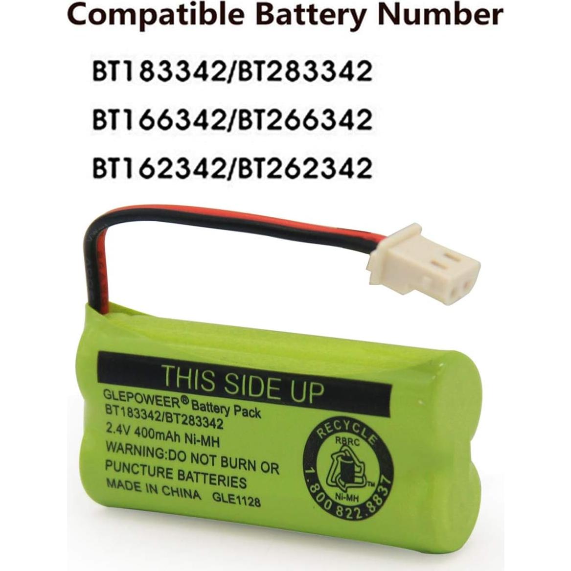 Batería Geilienergy BT183342 2.4V 400mAh Compatible Paquete de 2