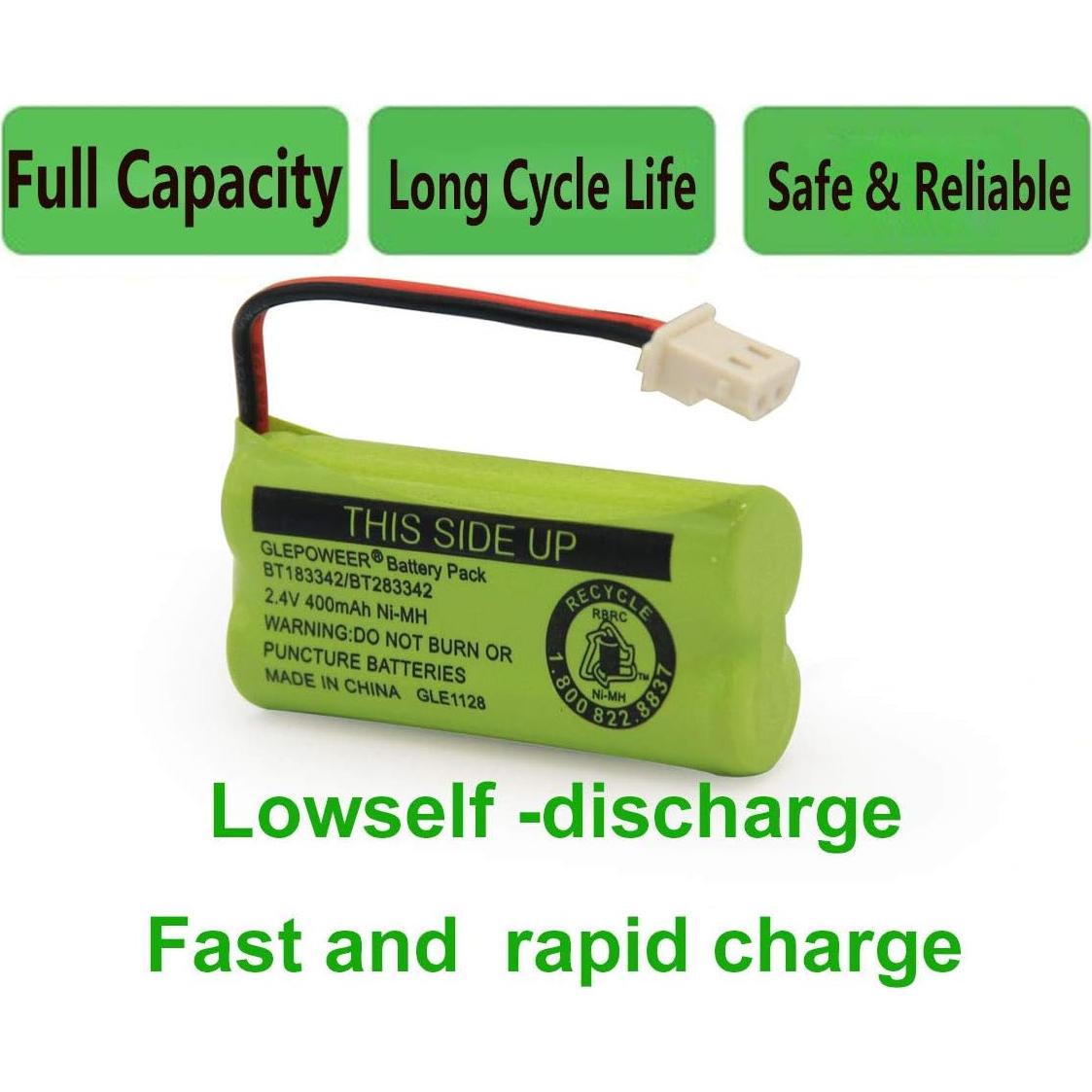 Batería Geilienergy BT183342 2.4V 400mAh Compatible Paquete de 2