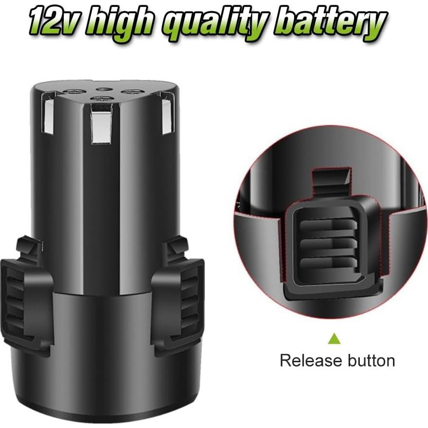 2 Baterías de Litio 12V 1.5Ah + Cargador para Herramientas