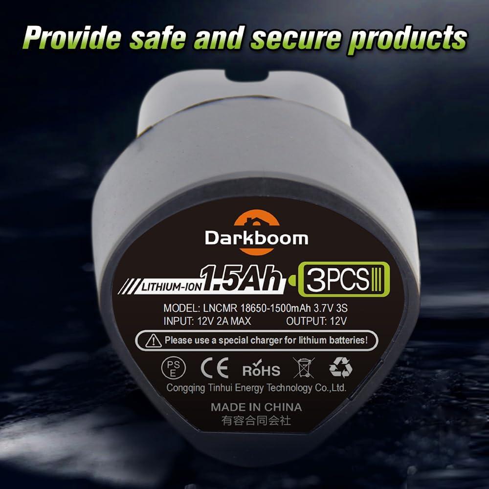 2 Baterías de Litio 12V 1.5Ah + Cargador para Herramientas