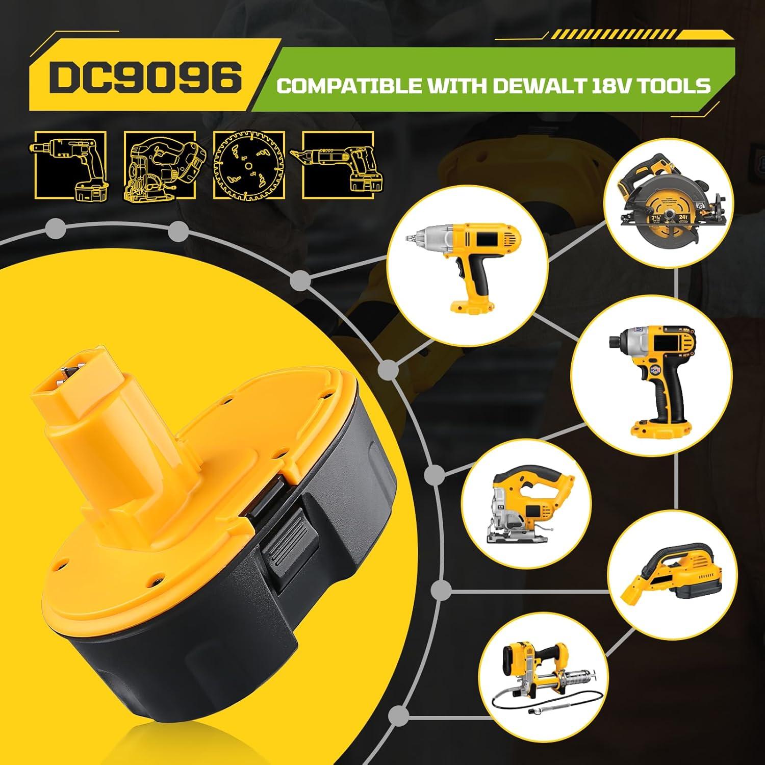 Batería de Reemplazo 18V 4800mAh NiMH Dewalt DC9096 - 2 Pack