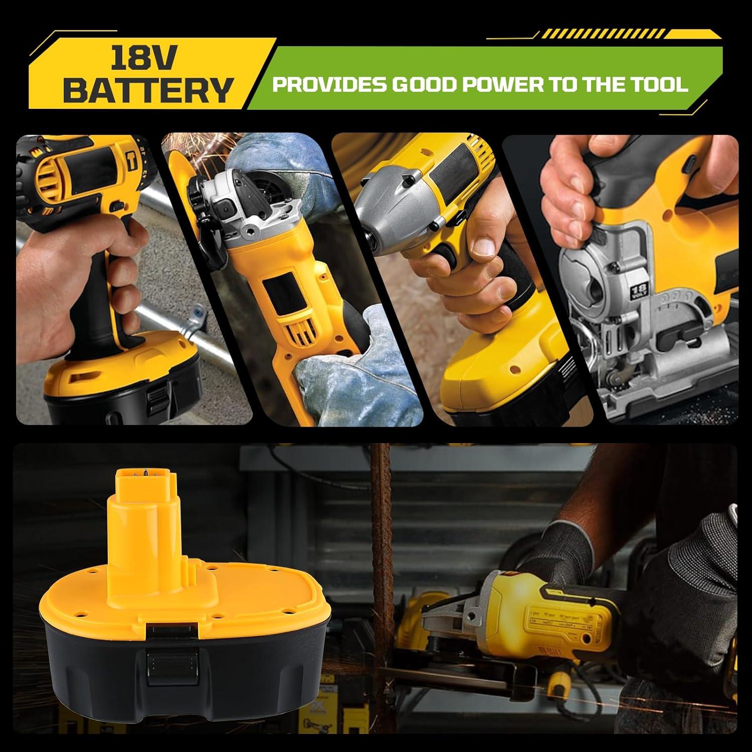 Batería de Reemplazo 18V 4800mAh NiMH Dewalt DC9096 - 2 Pack