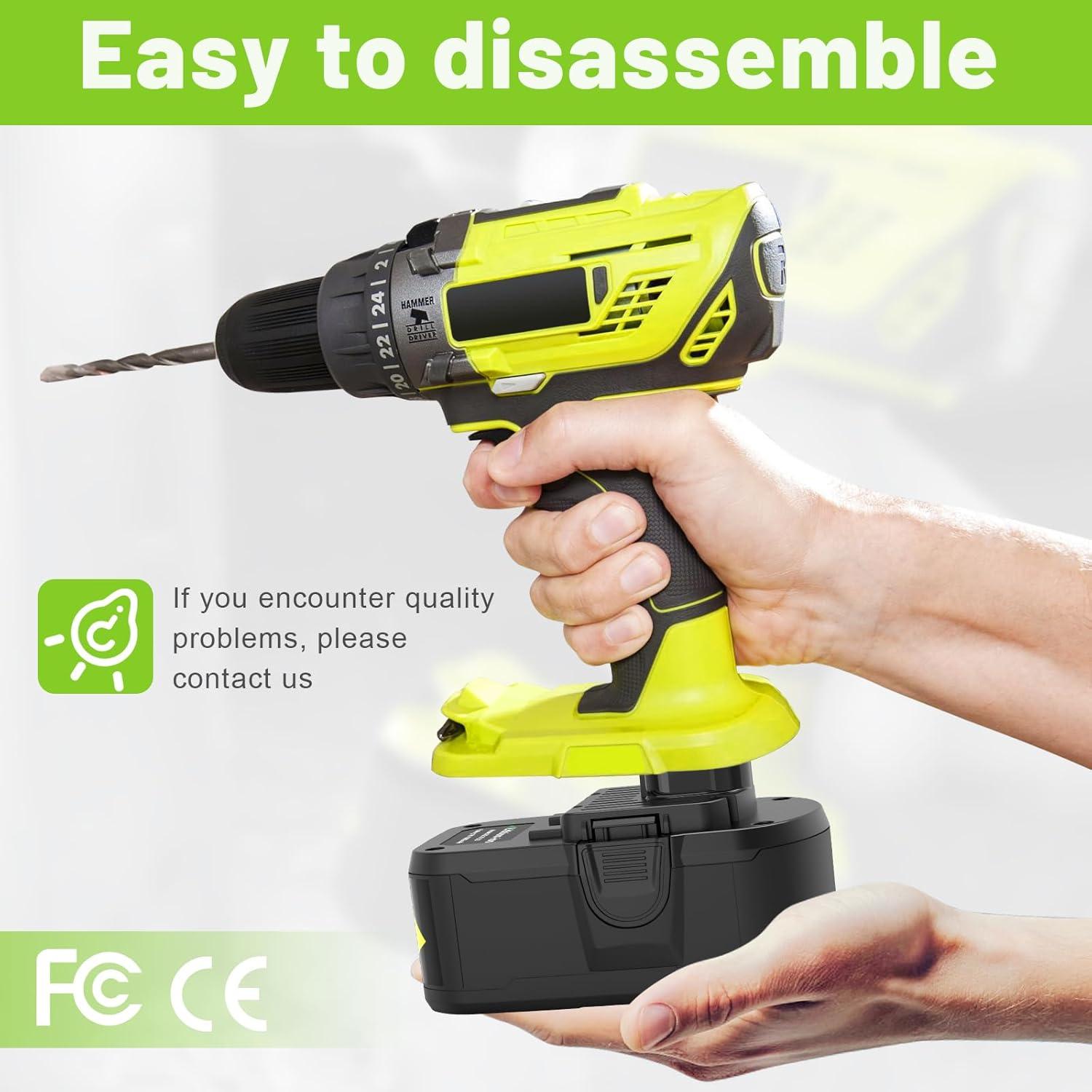 Batería de Reemplazo Li-ion 18V 6000mAh Ryobi P108 (2Pack)