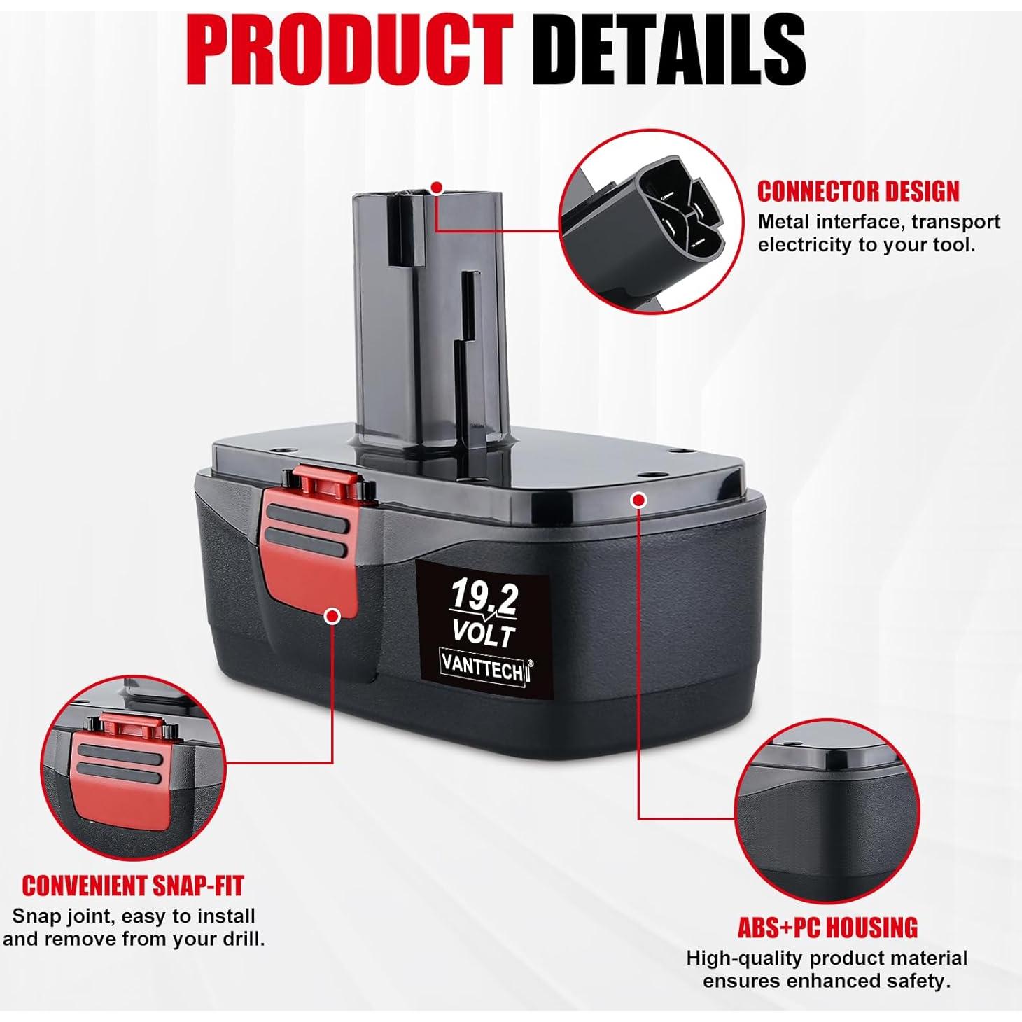 Batería VANTTECH C3 19.2V 4.8Ah Reemplazo Craftsman 2 Pack